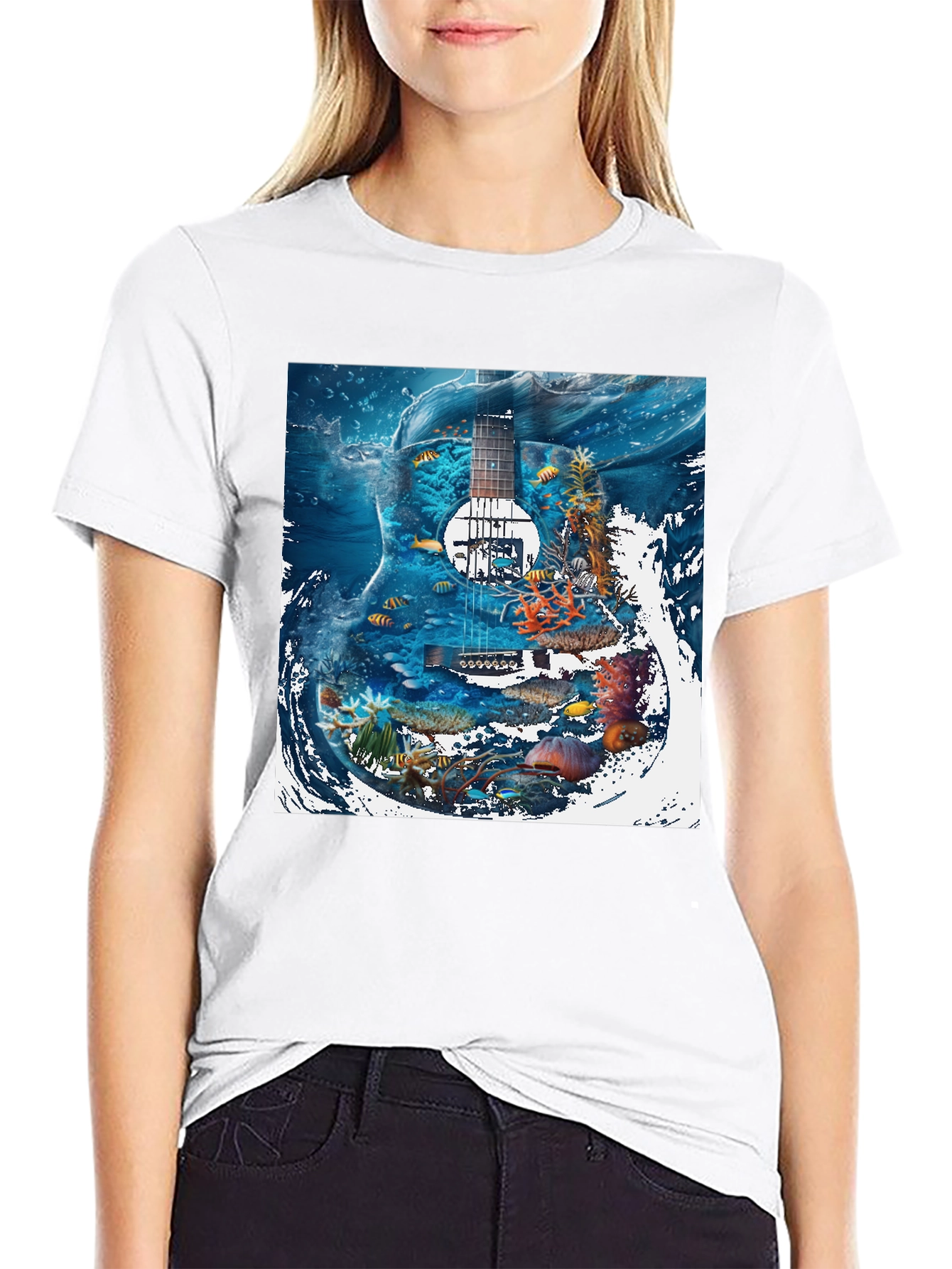 Underwater Guitar Graphic T-Shirt
