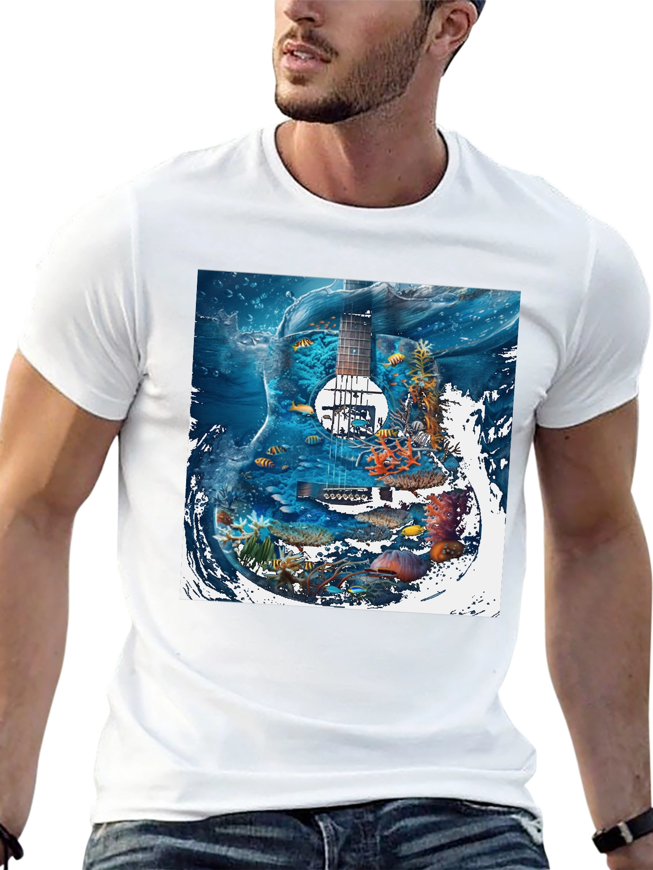Underwater Guitar Graphic T-Shirt