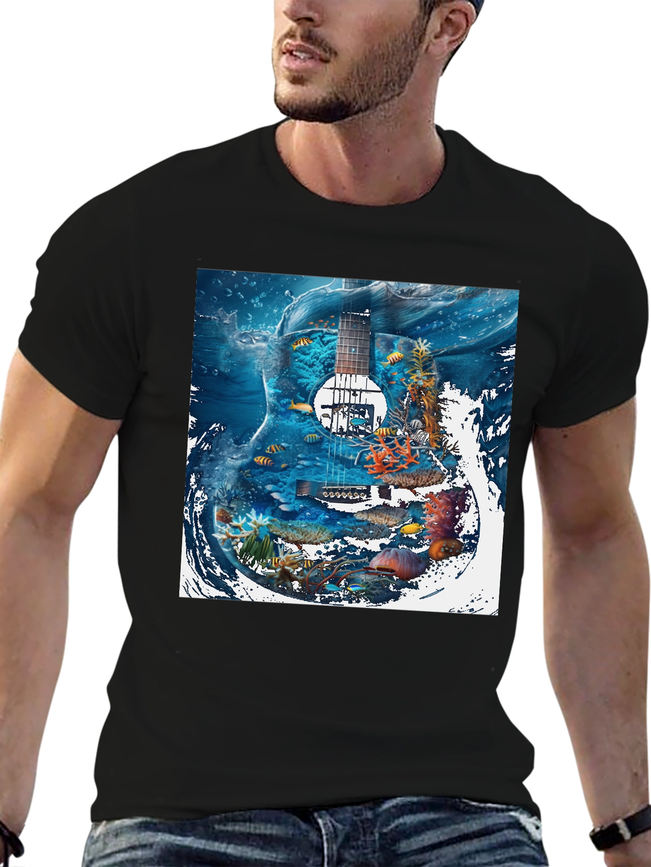Underwater Guitar Graphic T-Shirt