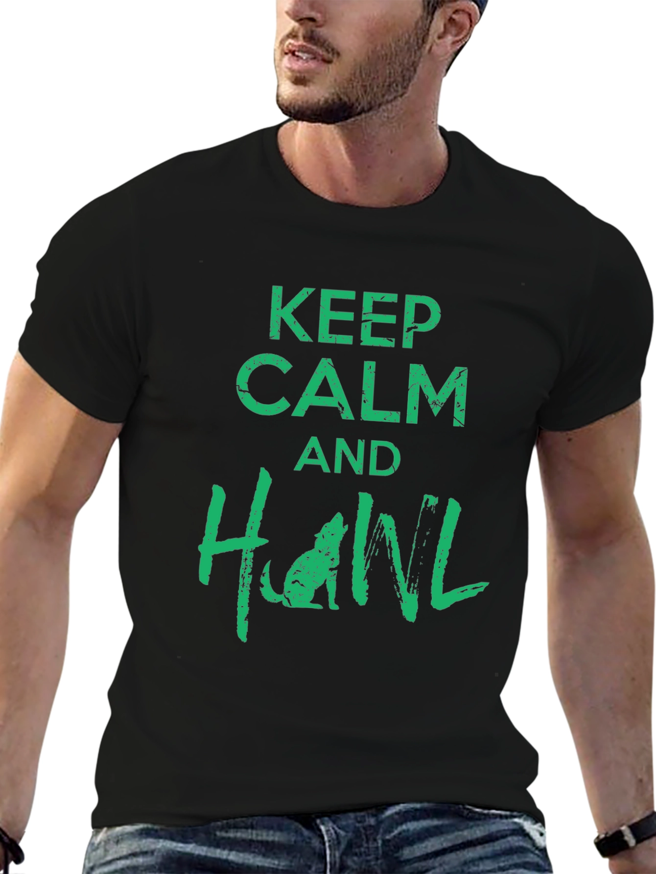 Keep Calm and Howl Black T-Shirt