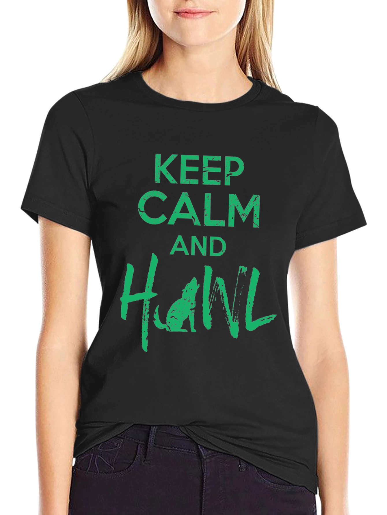 Keep Calm and Howl Black T-Shirt