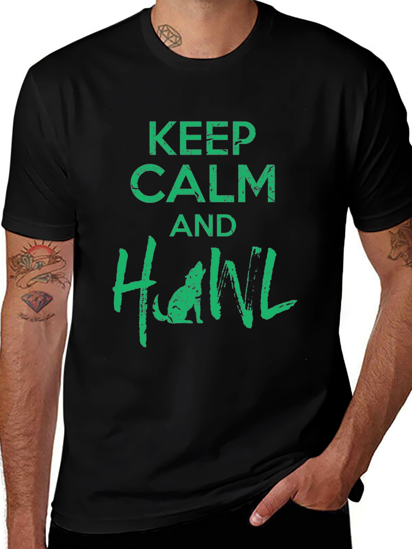 Keep Calm and Howl Black T-Shirt