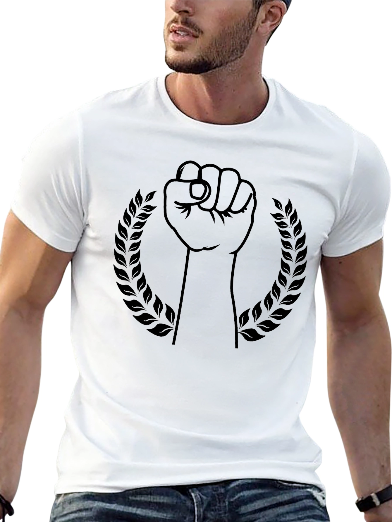 Empowered Fist Graphic Tee - Black Cotton Comfort