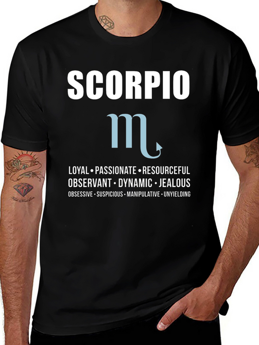 Scorpio Zodiac T-Shirt: Loyal Passionate & Resourceful Tee