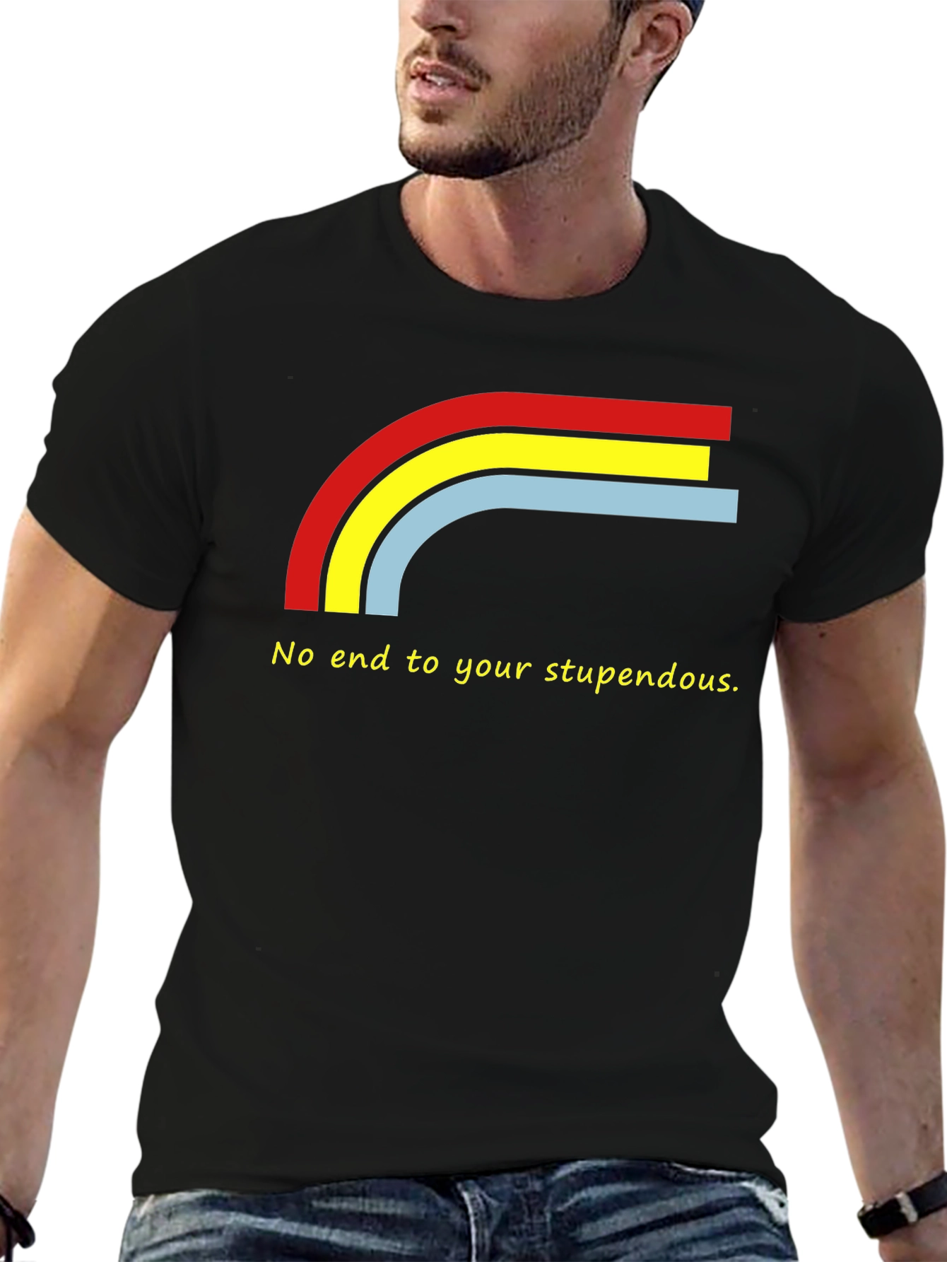 Stupendous Rainbow Graphic Tee - Black