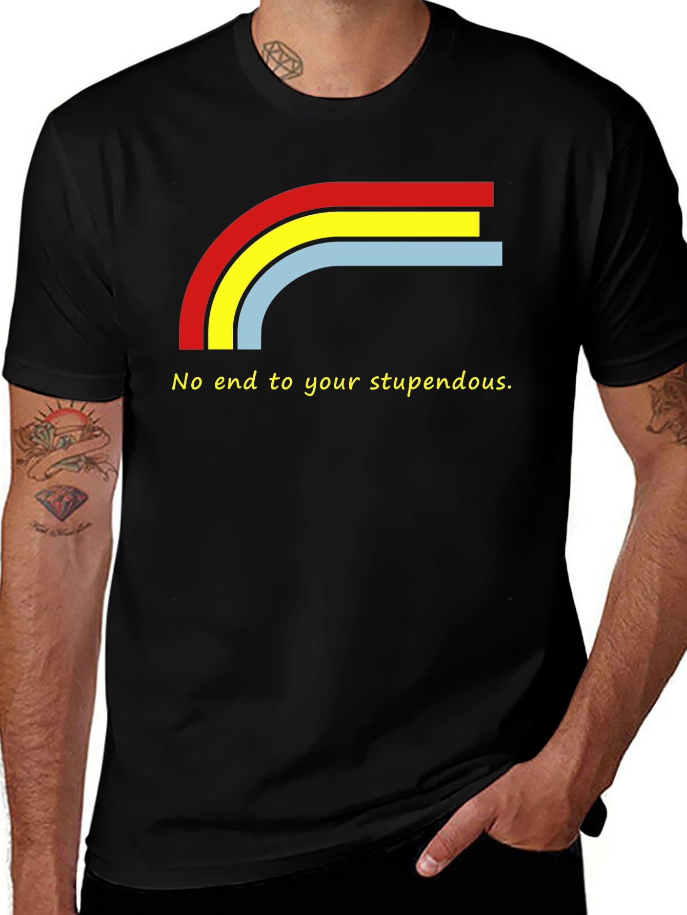 Stupendous Rainbow Graphic Tee - Black