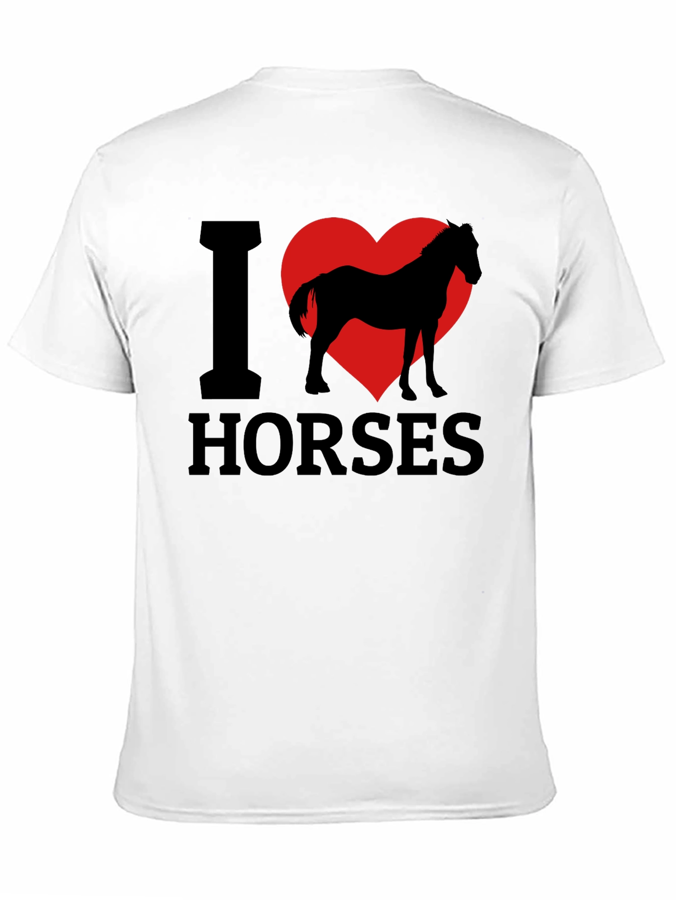 I Love Horses T-Shirt - Black Cotton Tee