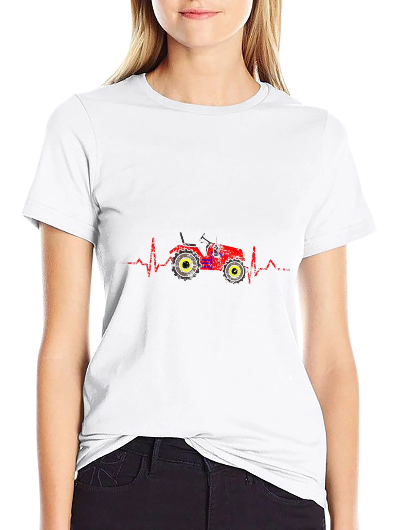 Tractor Heartbeat Graphic Tee - Black