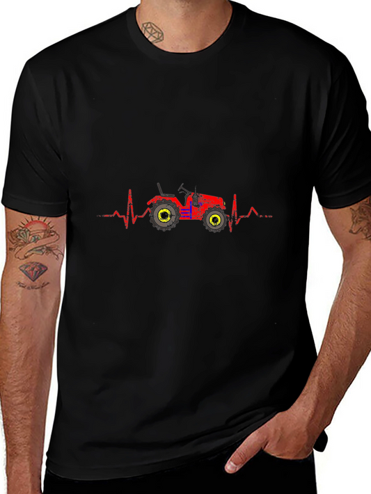 Tractor Heartbeat Graphic Tee - Black
