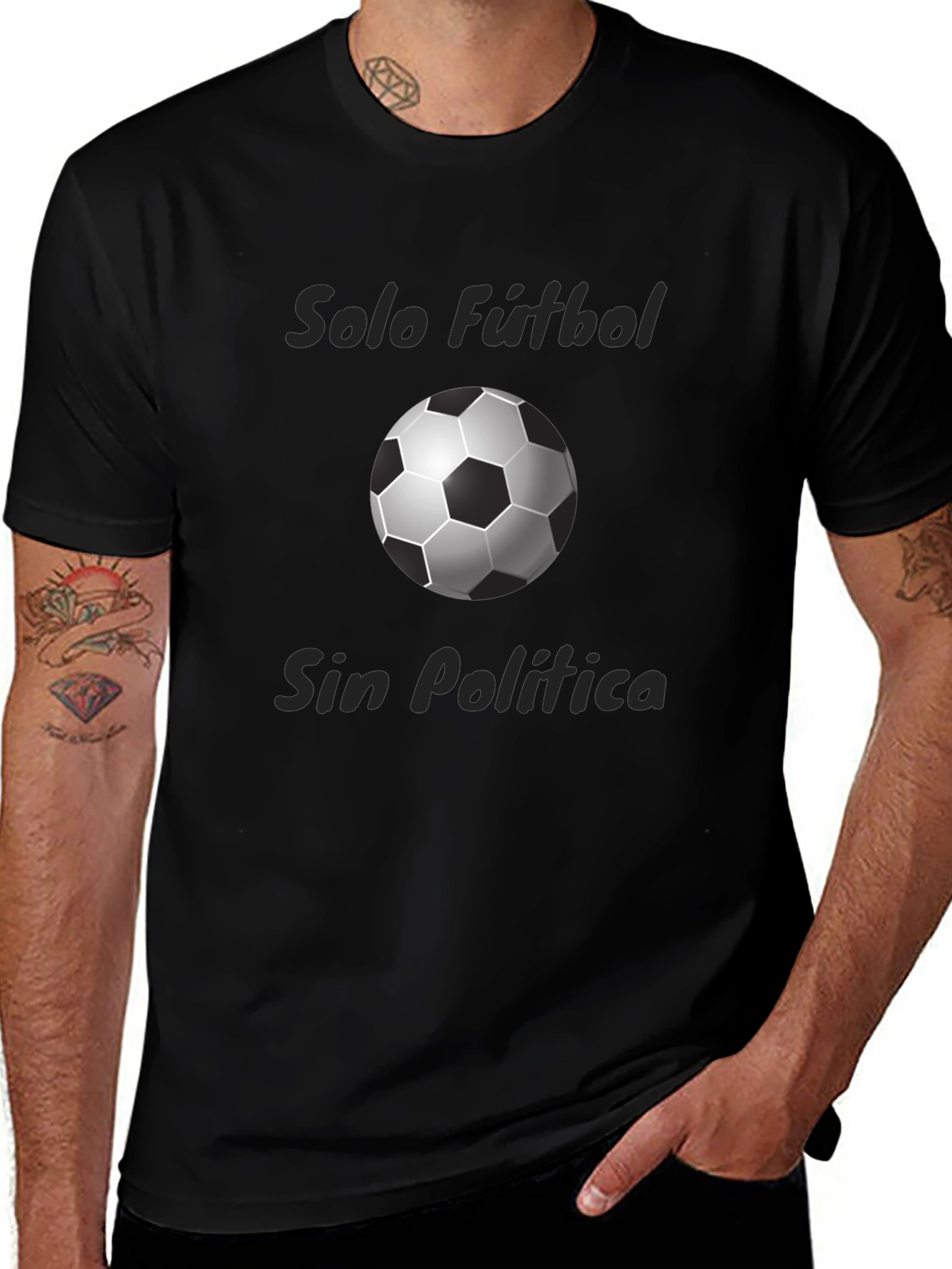 Solo Fútbol Sin Política Black T-Shirt