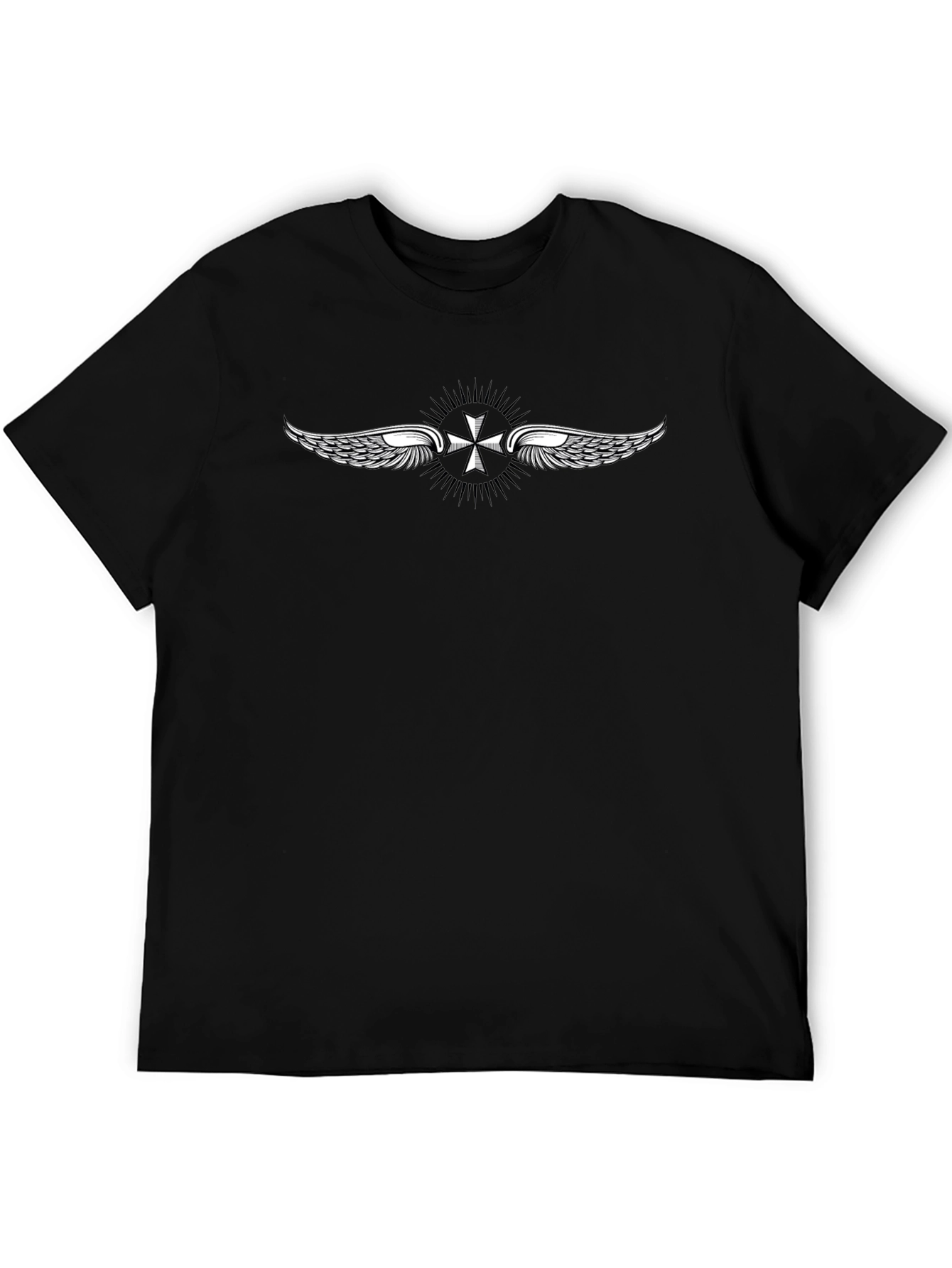 Winged Cross Graphic Tee - Black