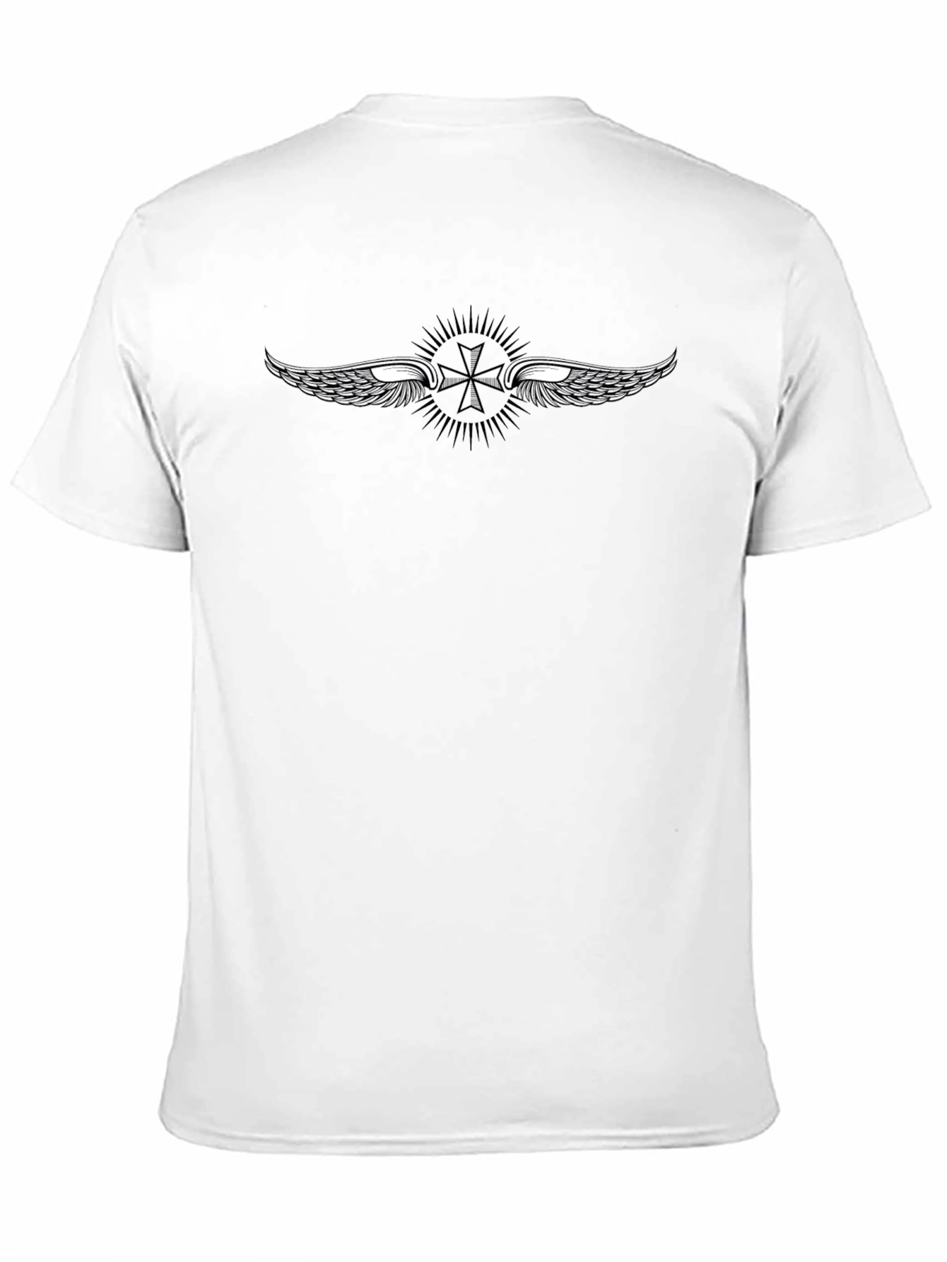 Winged Cross Graphic Tee - Black