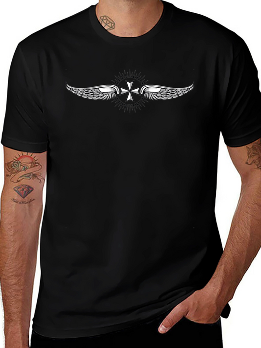 Winged Cross Graphic Tee - Black