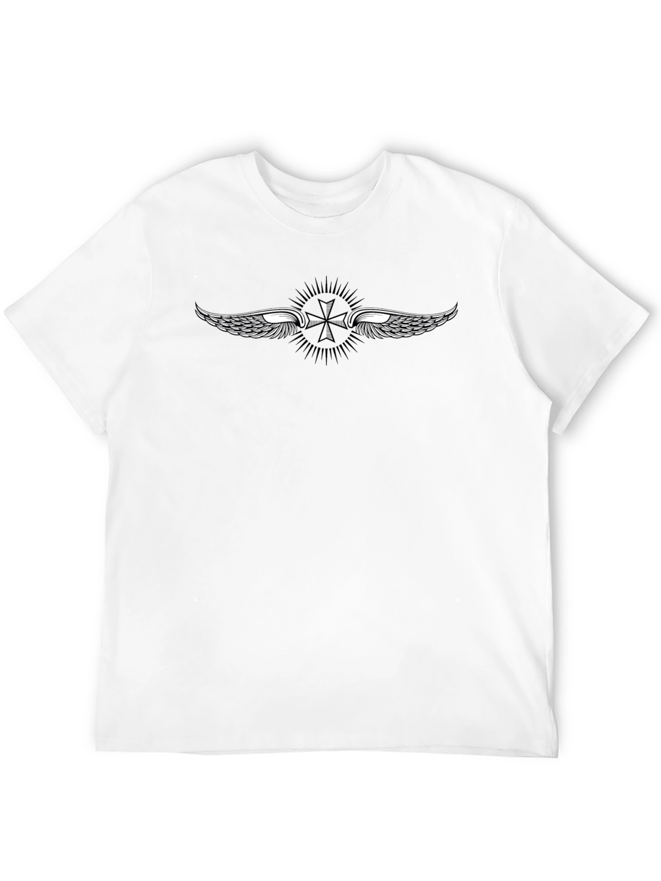 Winged Cross Graphic Tee - Black