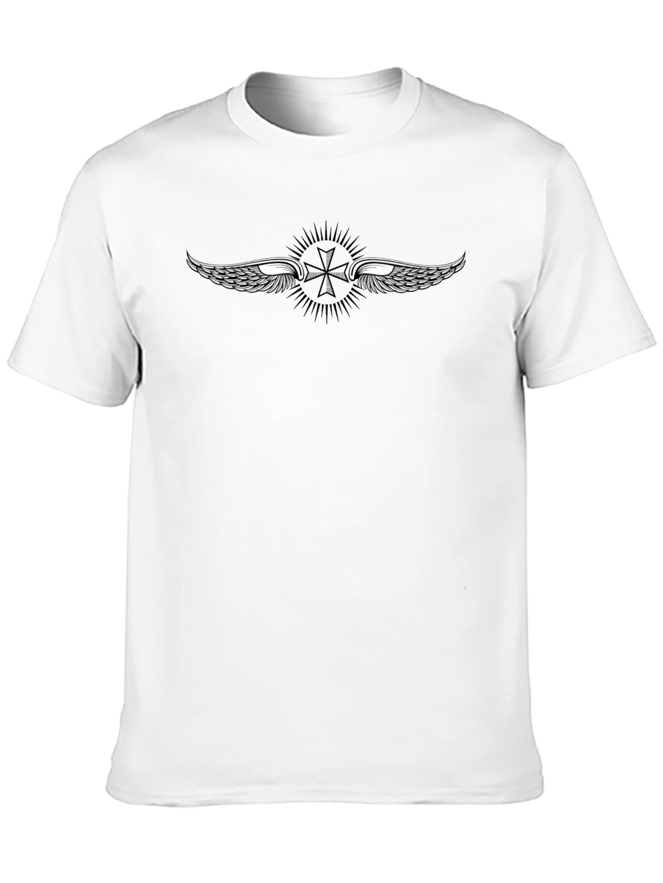 Winged Cross Graphic Tee - Black