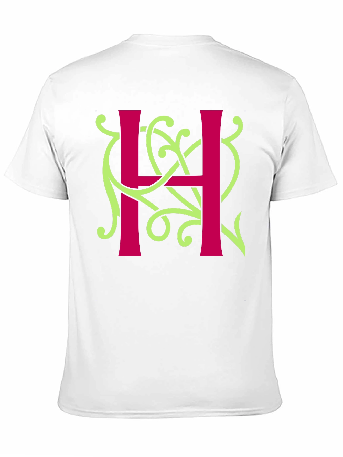 Letter H Graphic Tee - Unique Floral Design