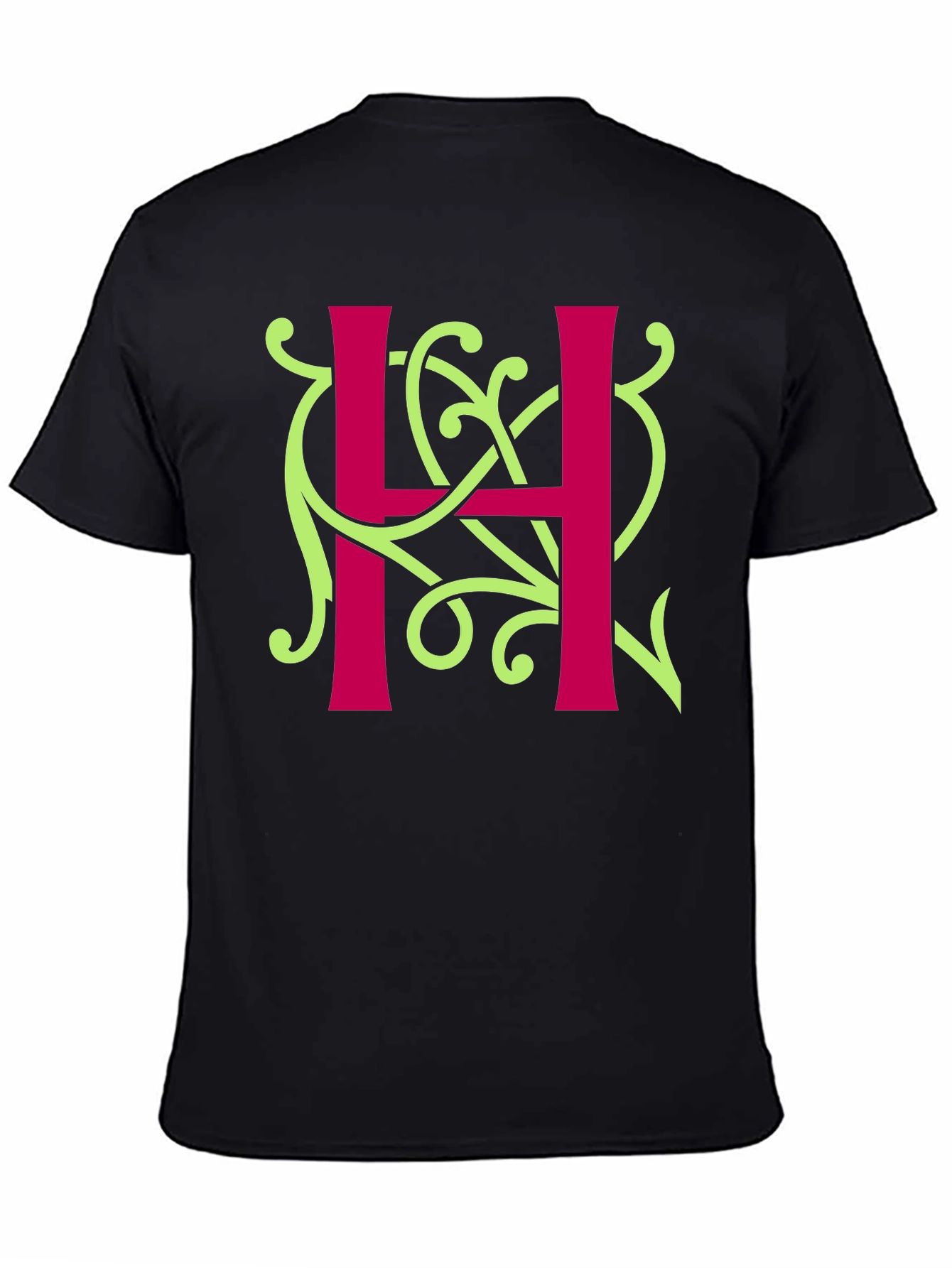 Letter H Graphic Tee - Unique Floral Design