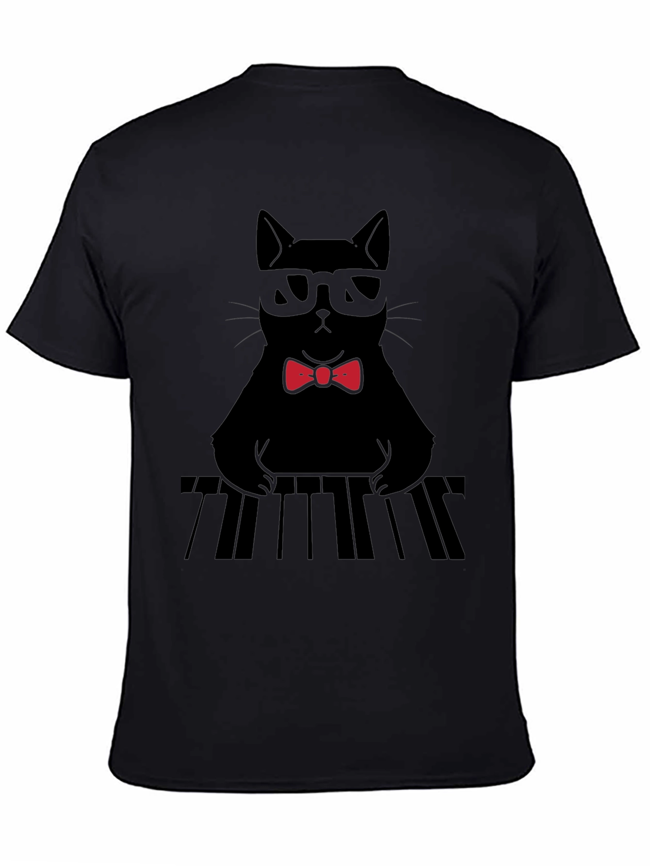 Cat Musician T-Shirt - Cool Cat With Bowtie