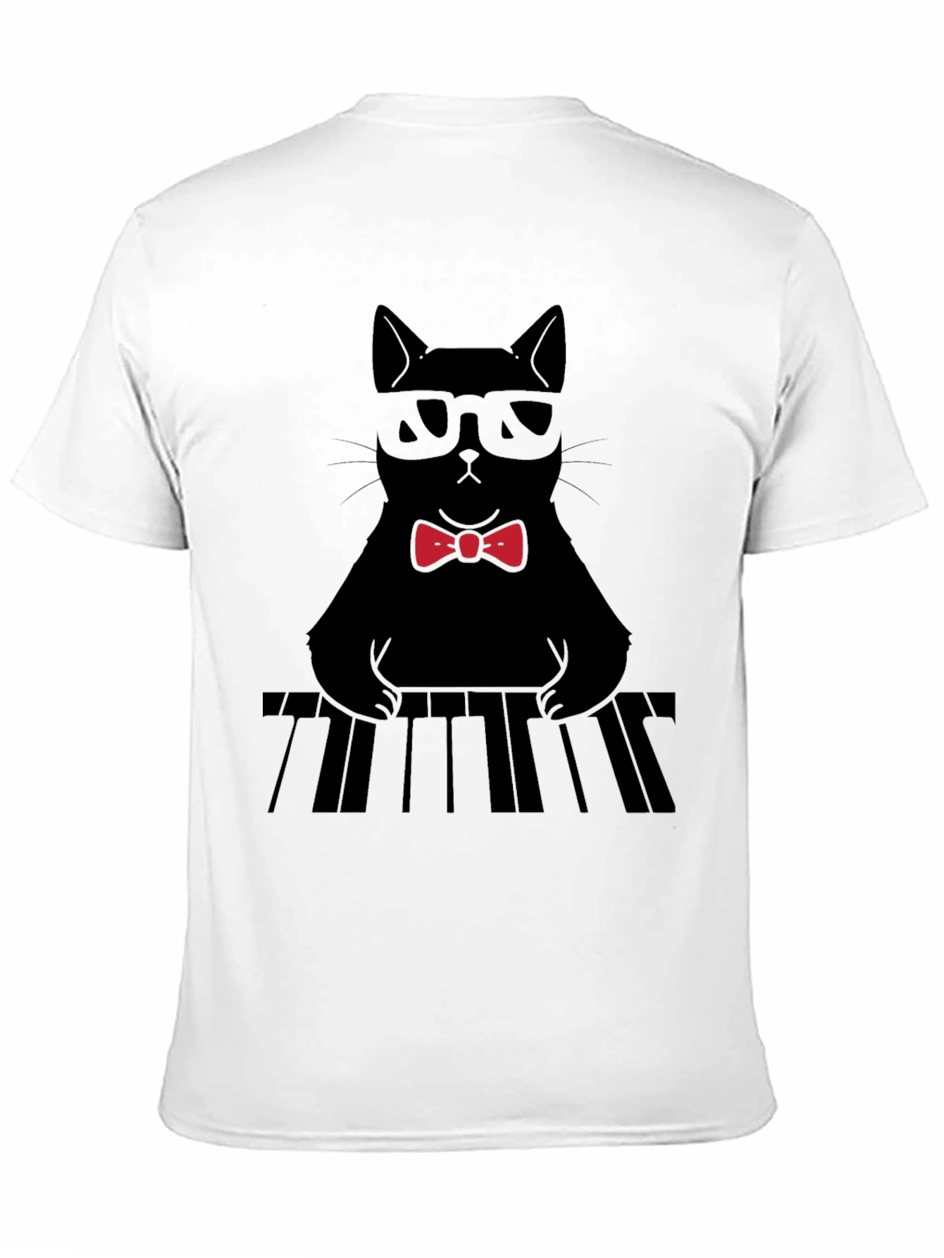 Cat Musician T-Shirt - Cool Cat With Bowtie