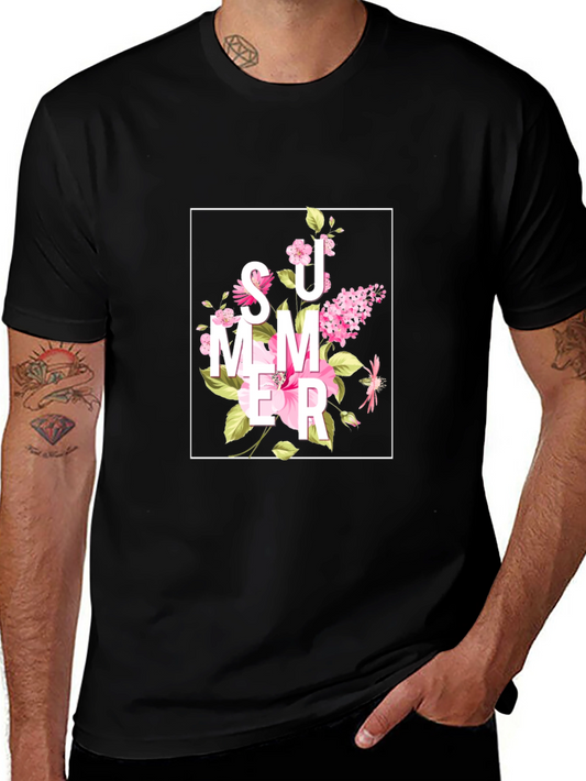 Floral Summer T-Shirt - Black
