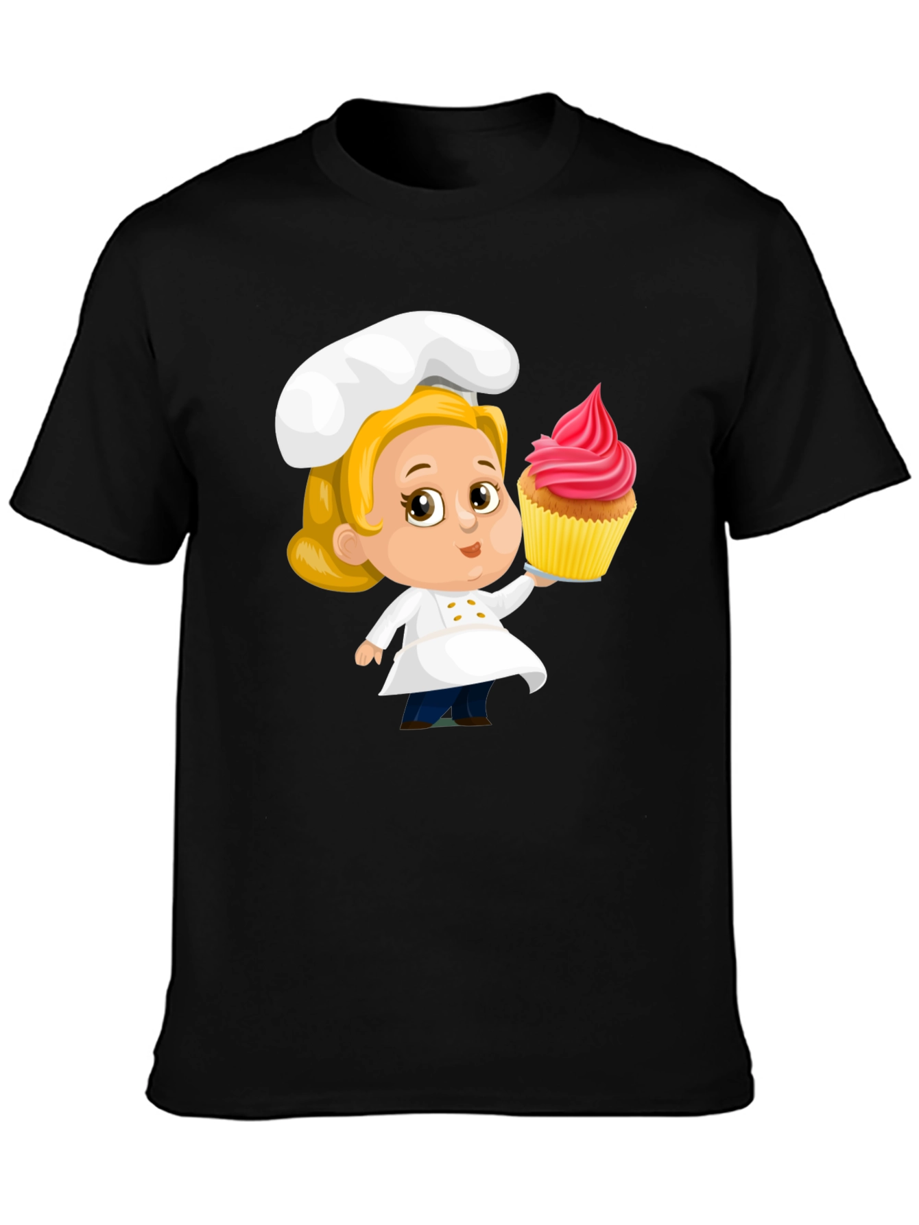 Chef Cupcake Cartoon T-Shirt - Cute & Fun Design