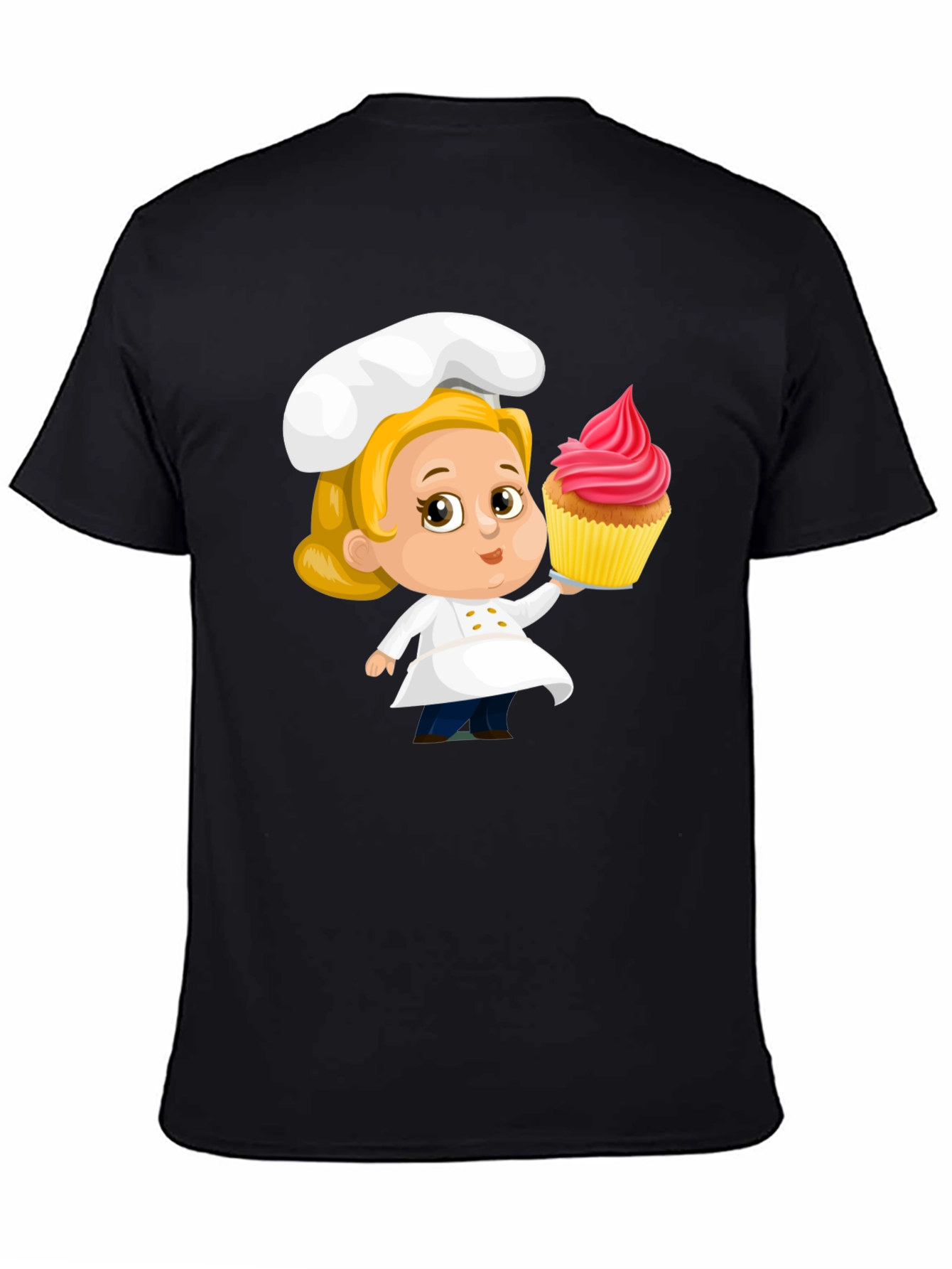 Chef Cupcake Cartoon T-Shirt - Cute & Fun Design