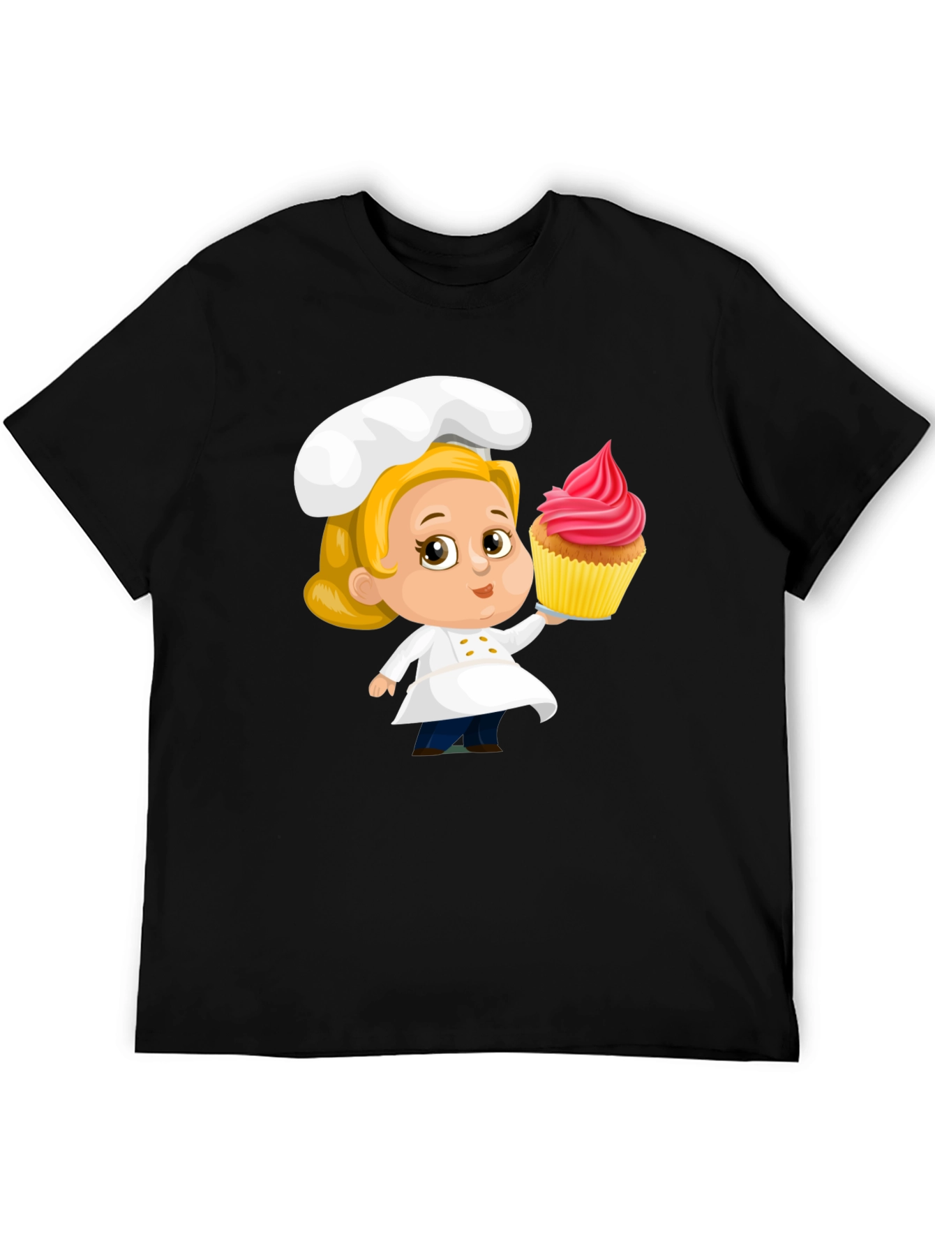 Chef Cupcake Cartoon T-Shirt - Cute & Fun Design