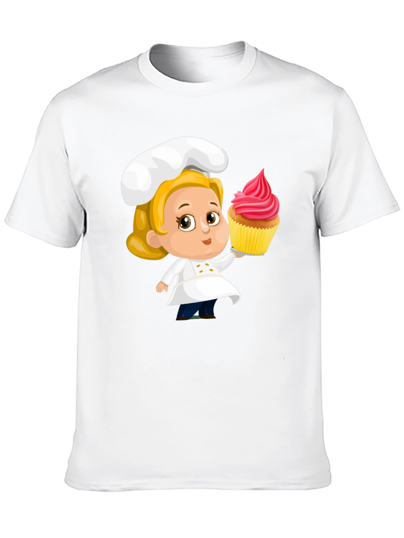 Chef Cupcake Cartoon T-Shirt - Cute & Fun Design