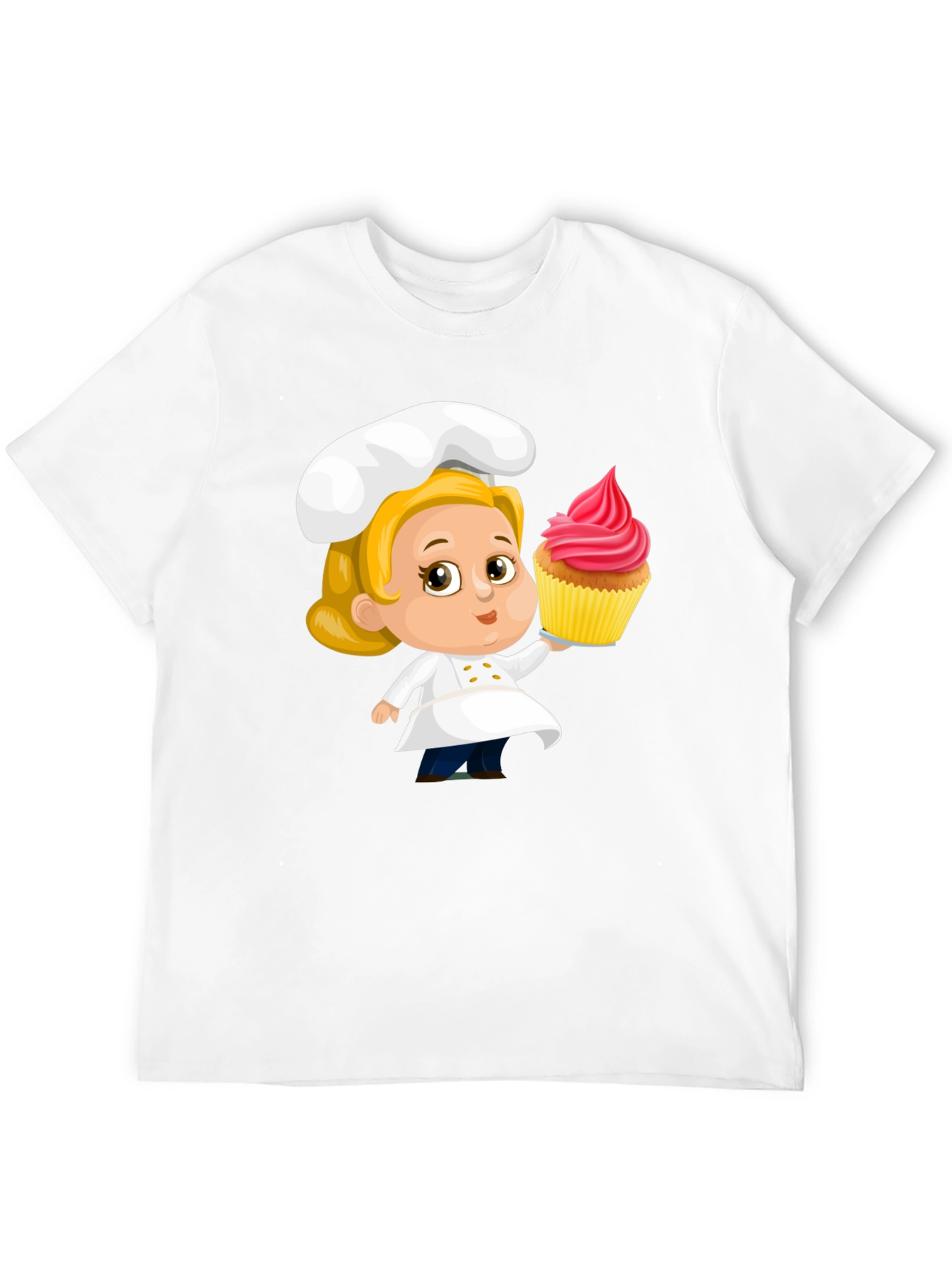 Chef Cupcake Cartoon T-Shirt - Cute & Fun Design