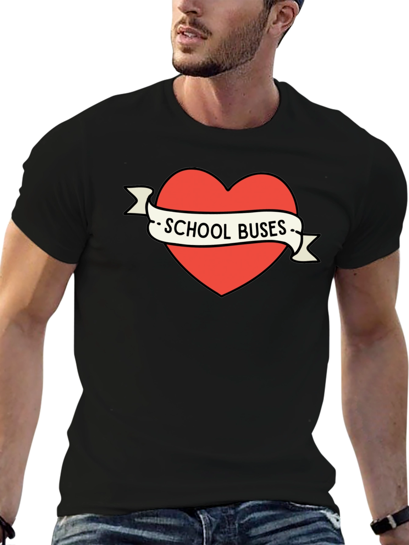 School Buses Heart T-Shirt