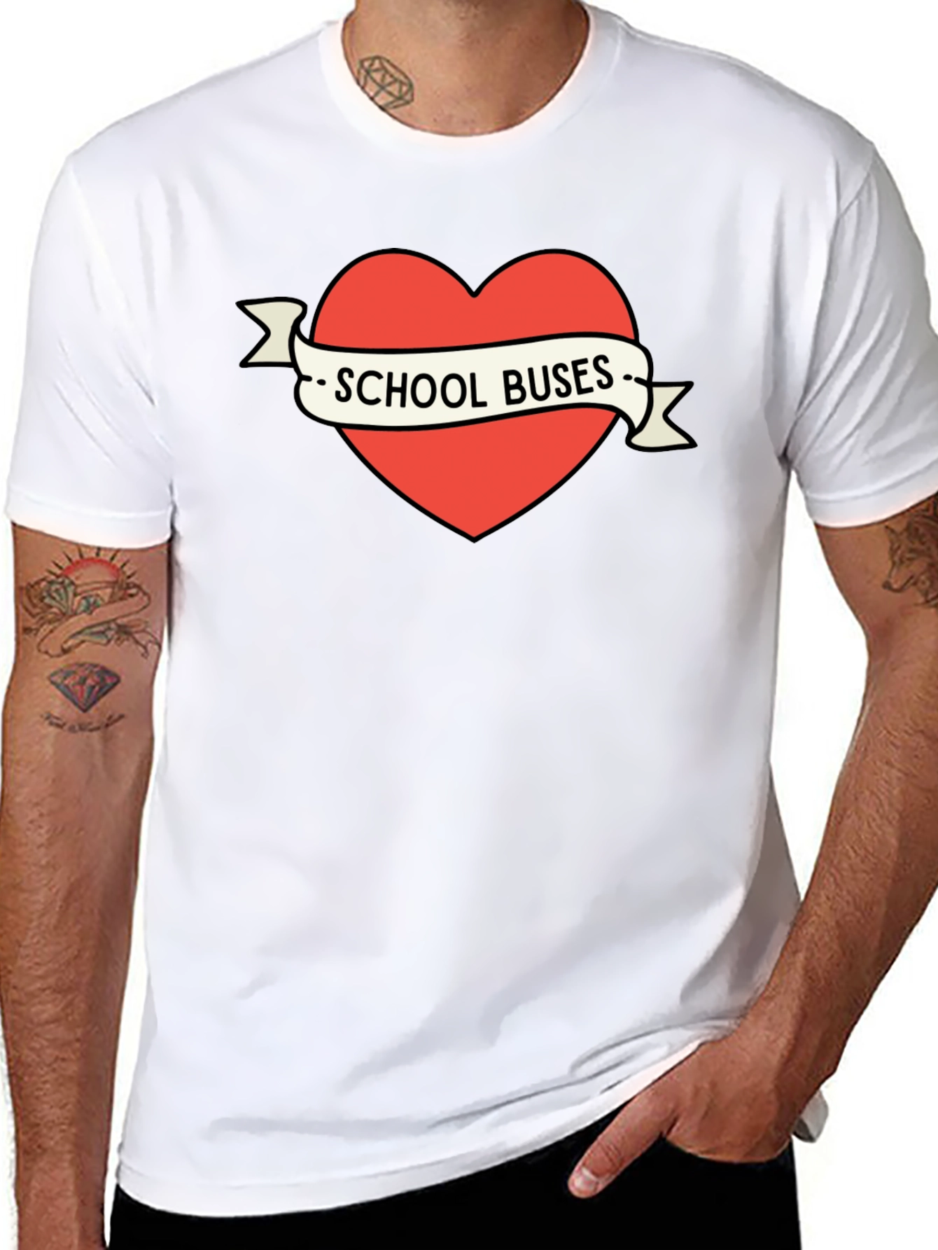 School Buses Heart T-Shirt