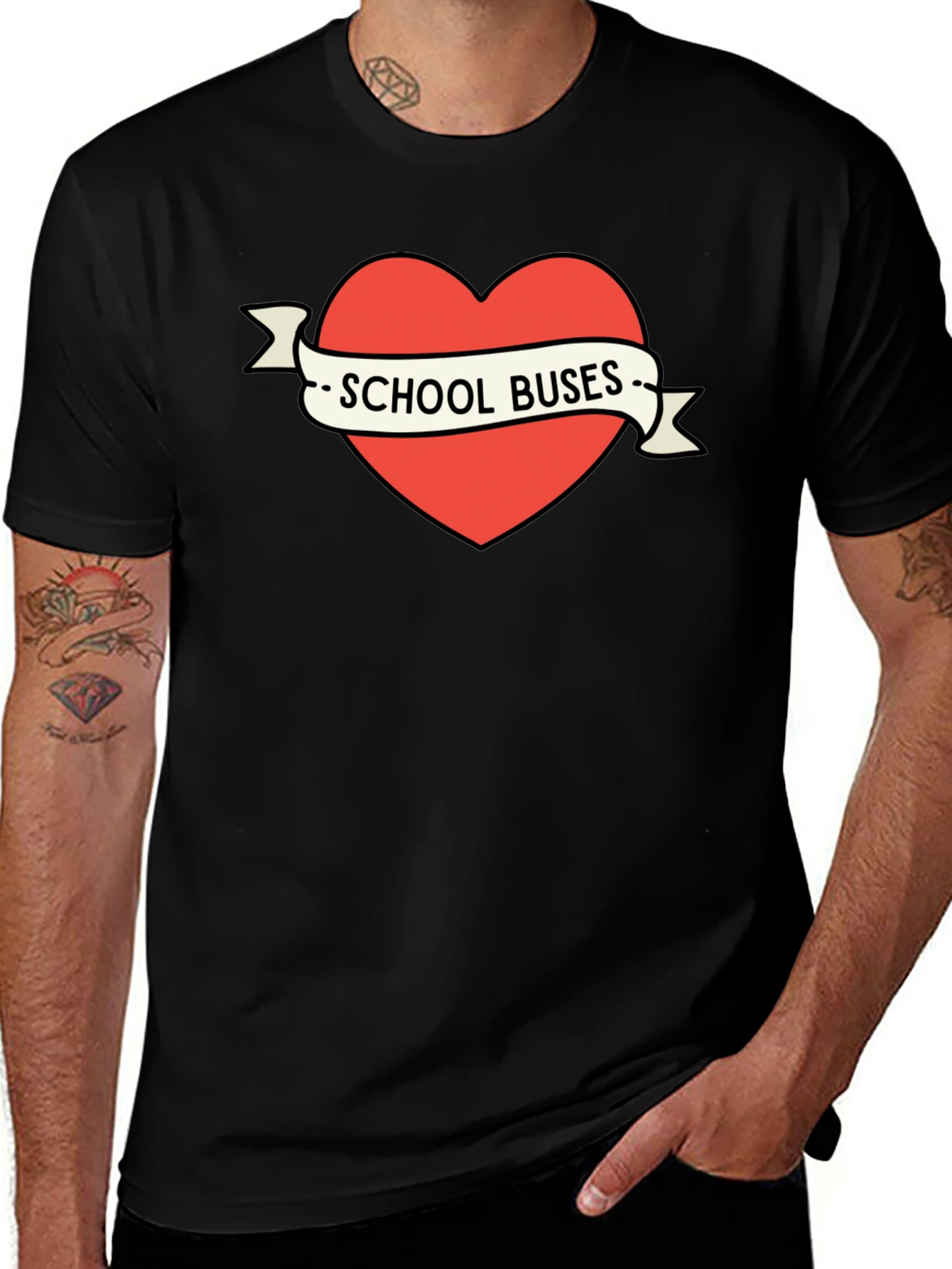 School Buses Heart T-Shirt