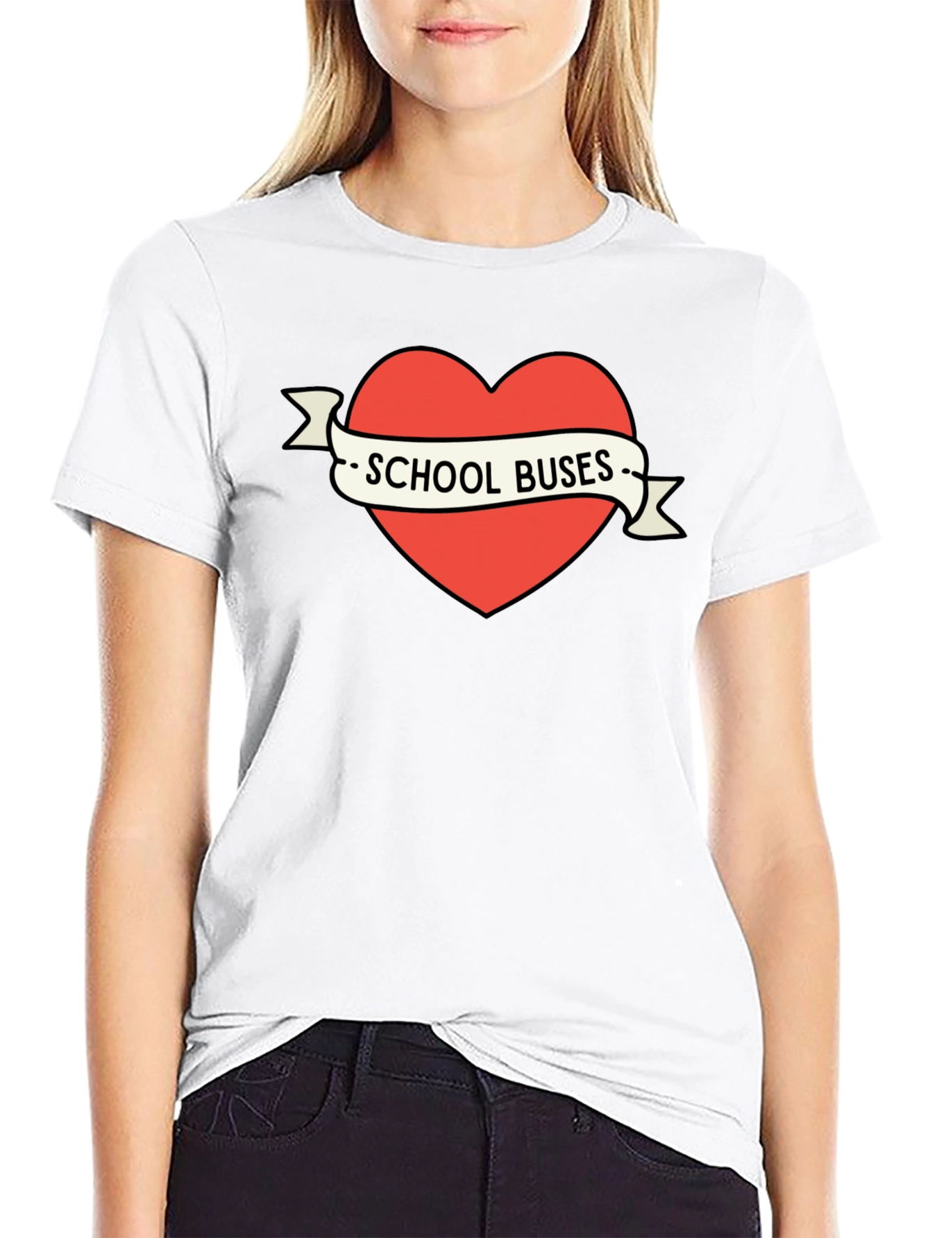 School Buses Heart T-Shirt