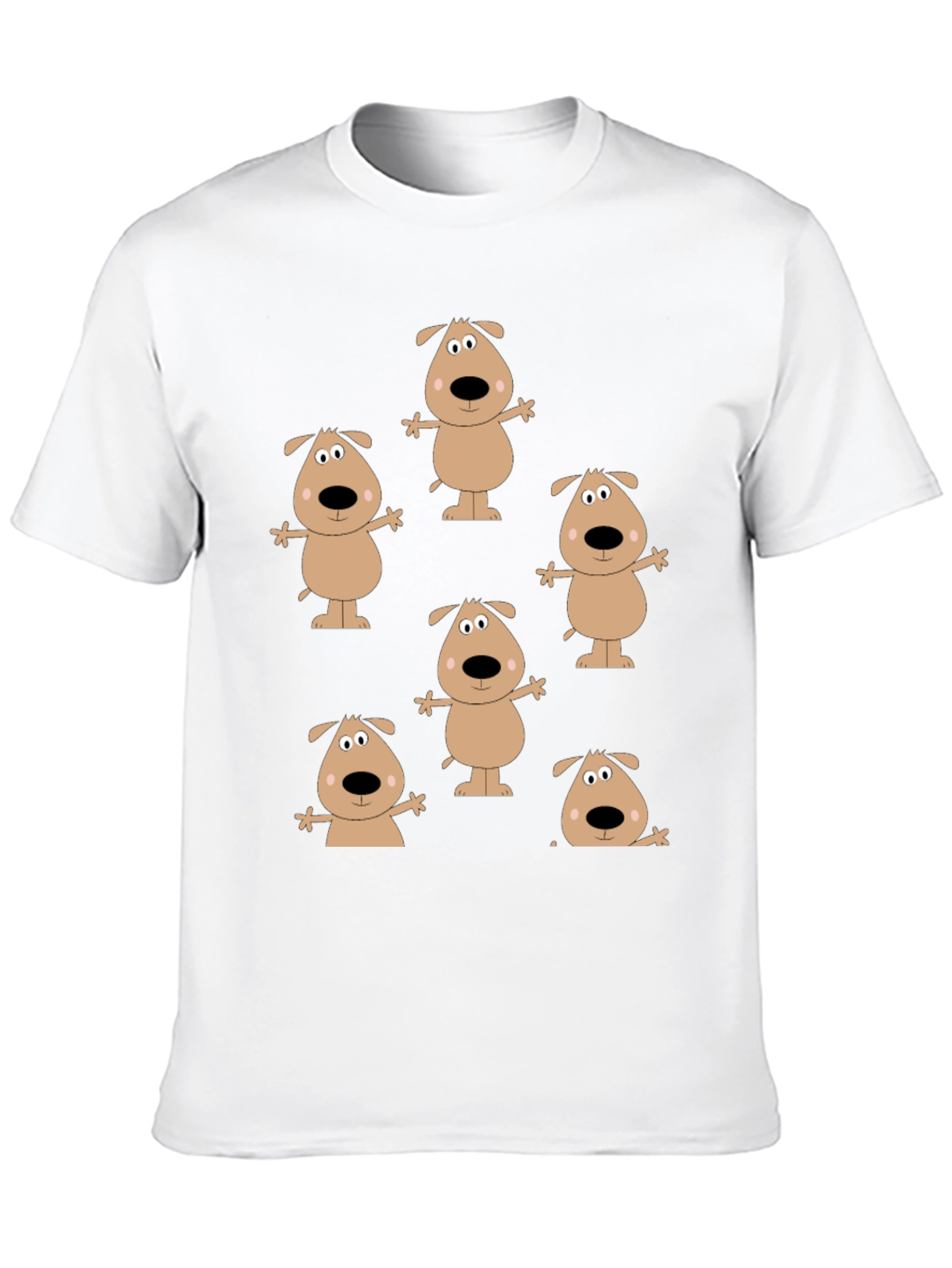 Cartoon Dog Print Black T-Shirt