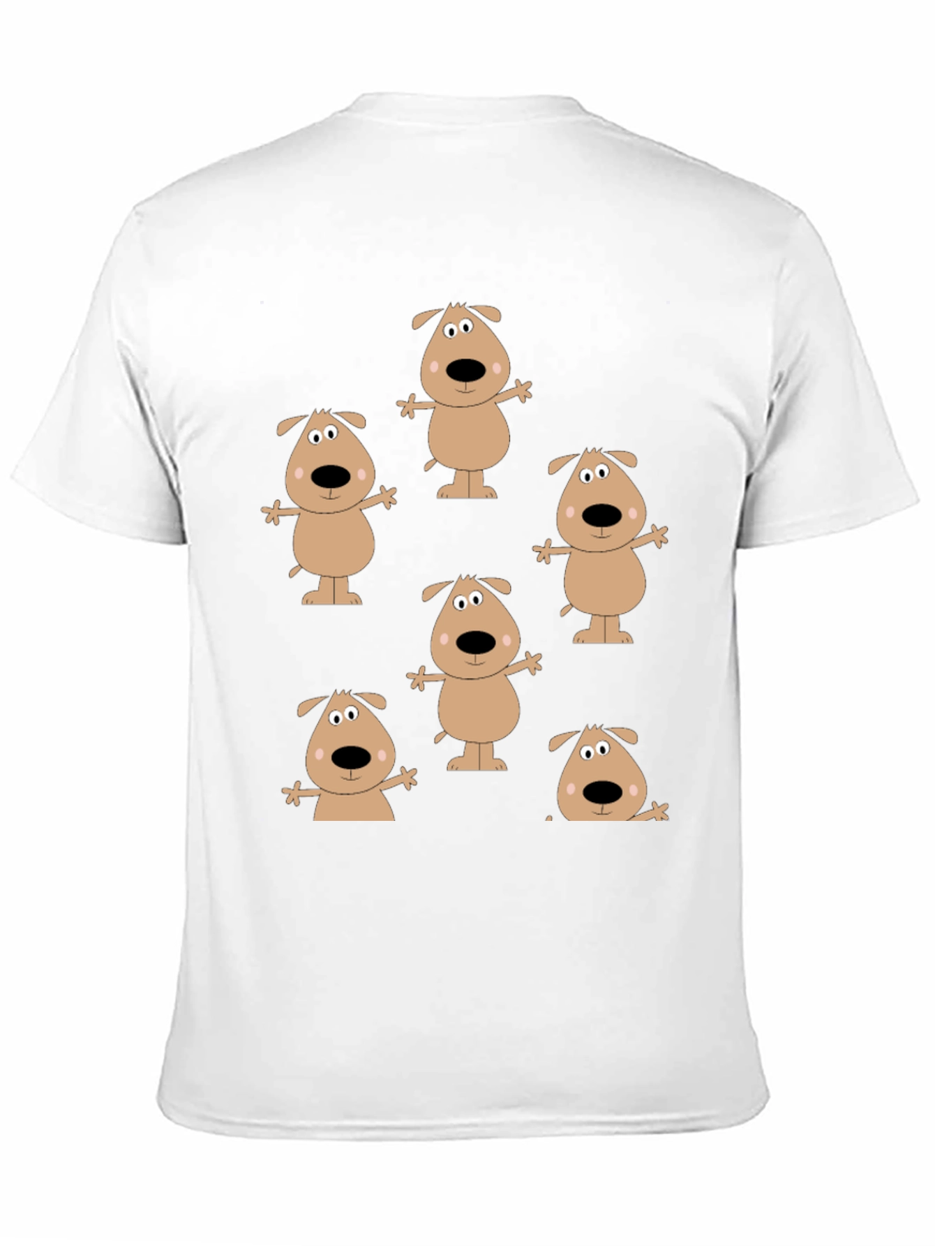 Cartoon Dog Print Black T-Shirt