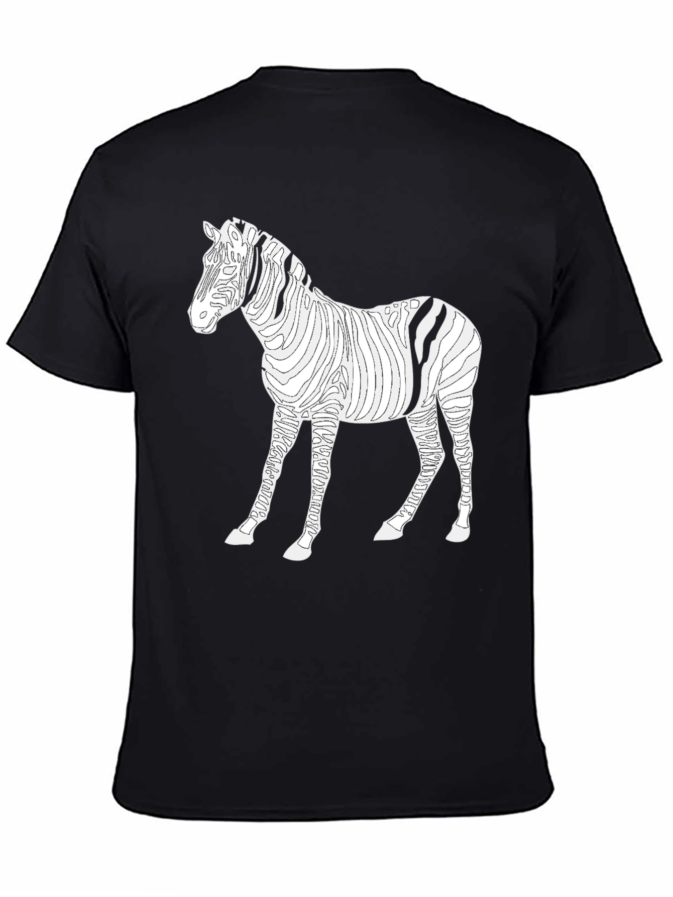 Zebra Striped Graphic Tee - Mens Black Shirt