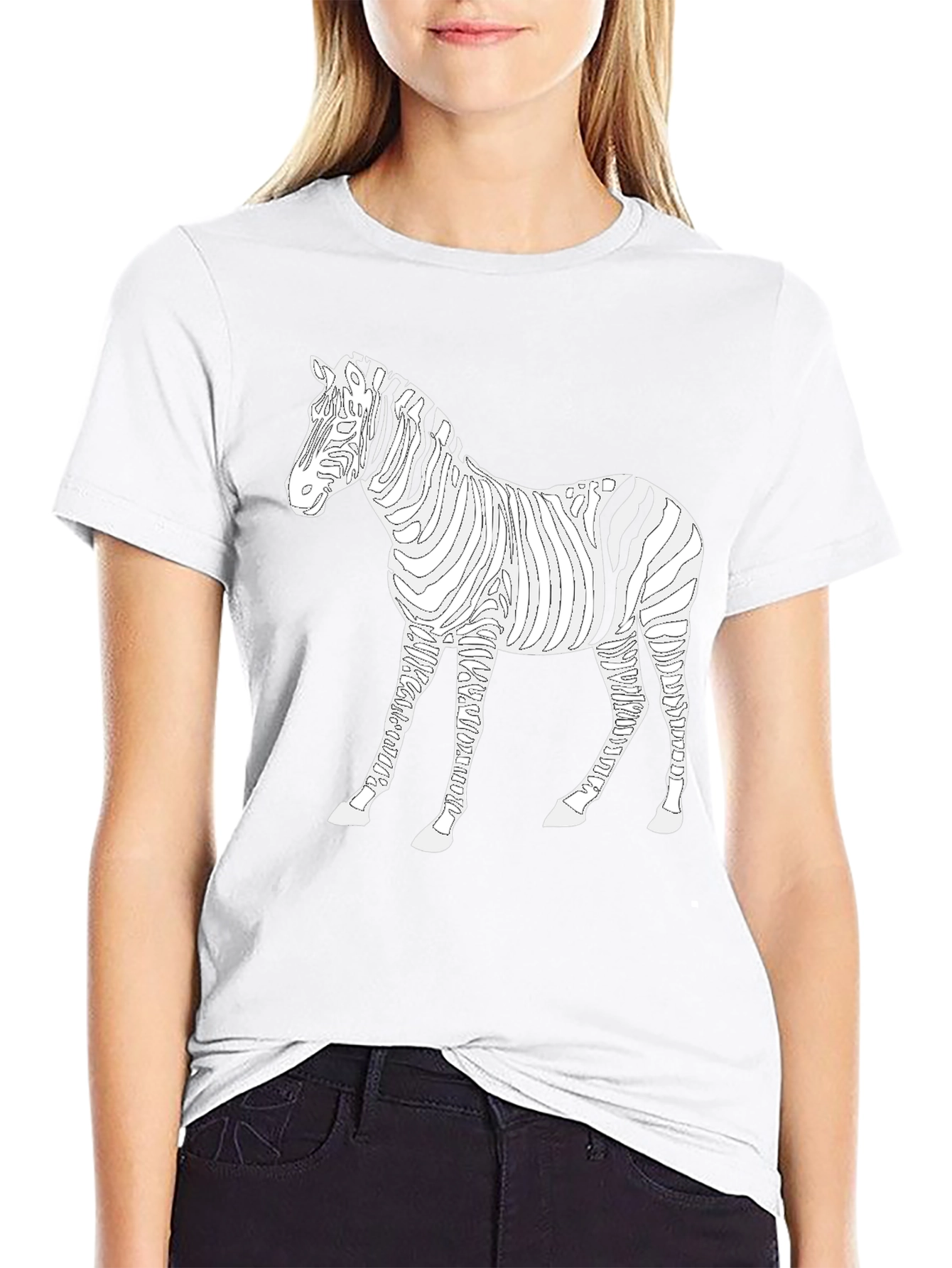 Zebra Striped Graphic Tee - Mens Black Shirt