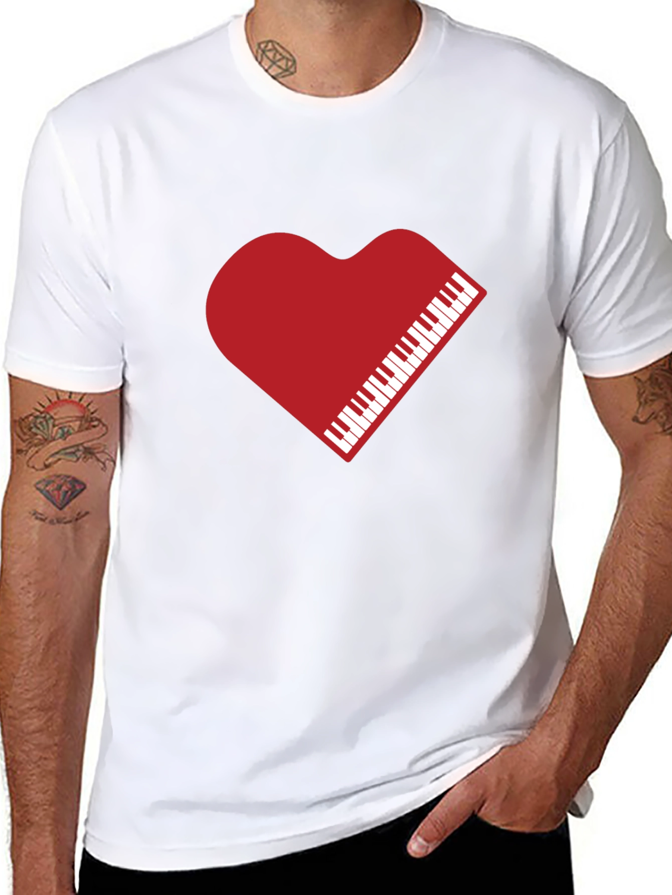 Heart Piano Keys Graphic Tee - Unisex