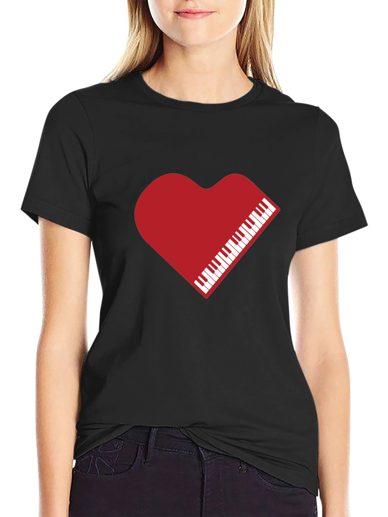 Heart Piano Keys Graphic Tee - Unisex