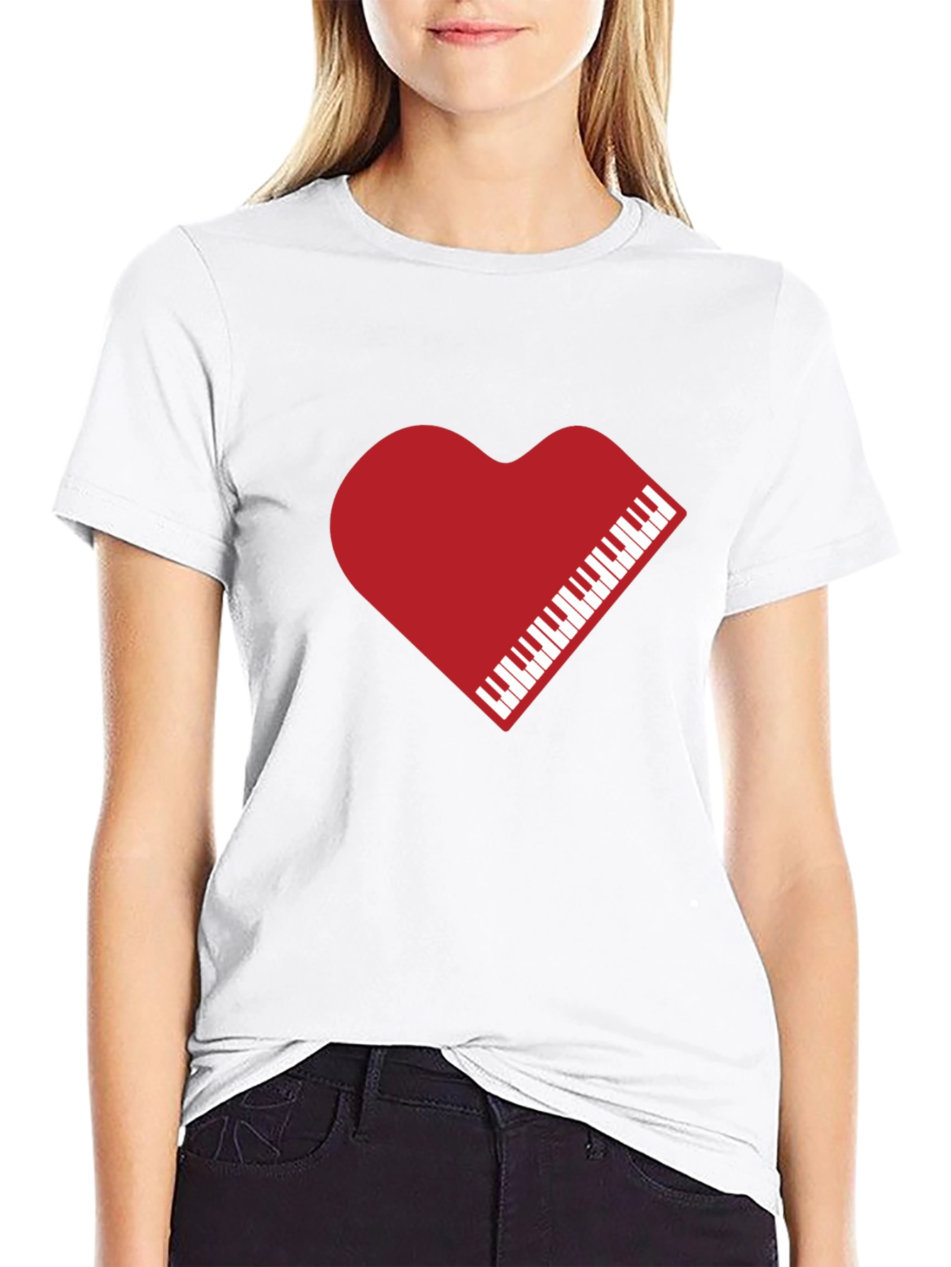 Heart Piano Keys Graphic Tee - Unisex