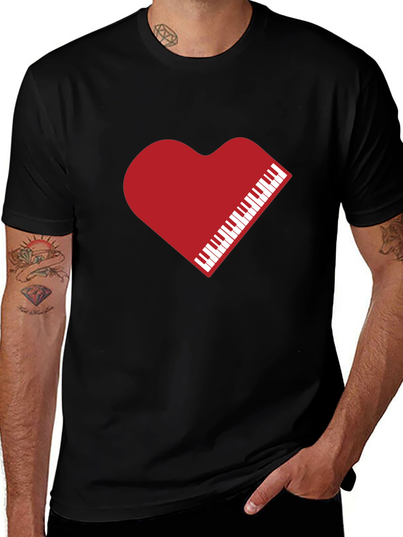 Heart Piano Keys Graphic Tee - Unisex