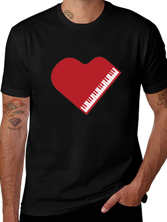Heart Piano Keys Graphic Tee - Unisex
