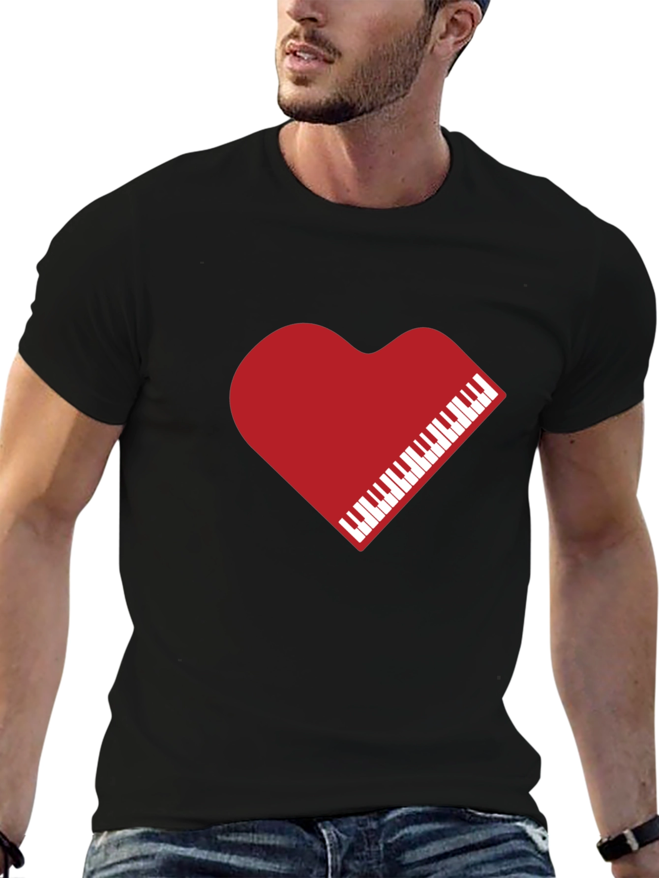 Heart Piano Keys Graphic Tee - Unisex