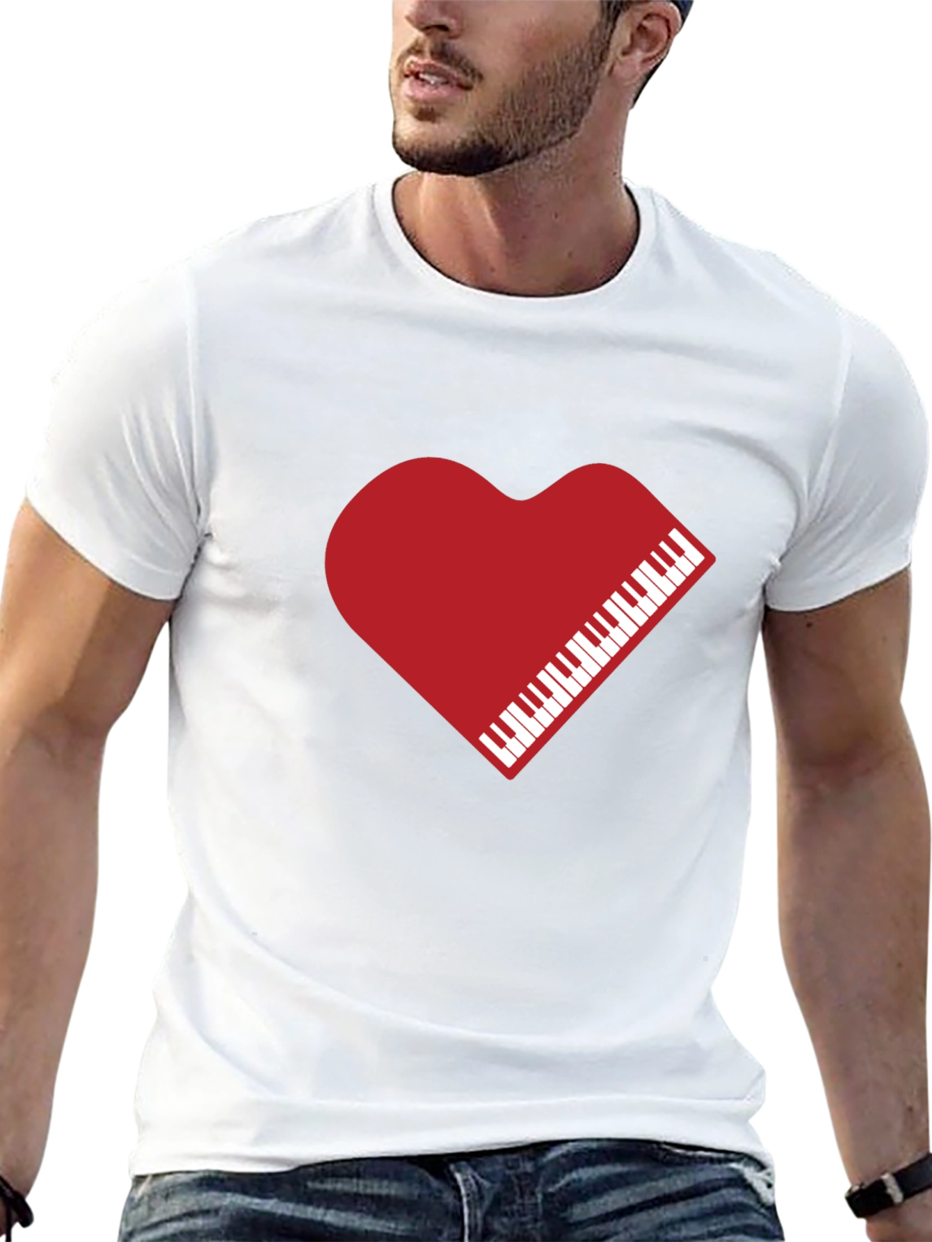 Heart Piano Keys Graphic Tee - Unisex