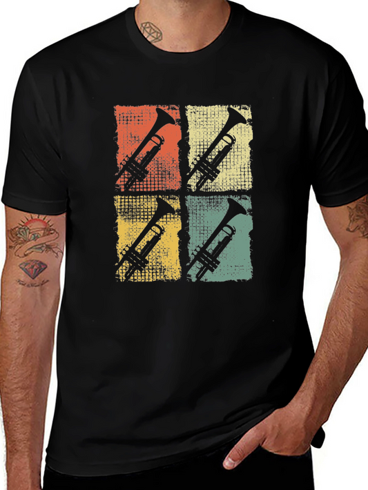 Vintage Trumpet Black T-Shirt