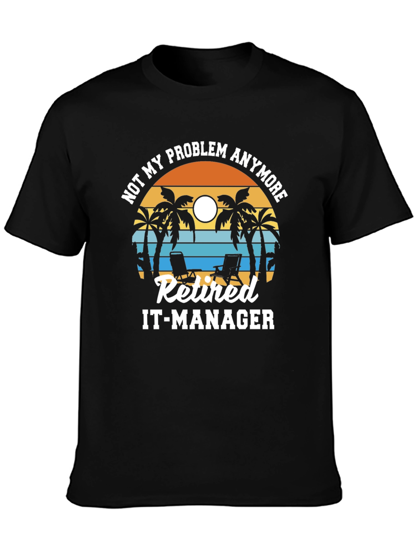 Retired IT-Manager T-Shirt: Beach Sunset Design