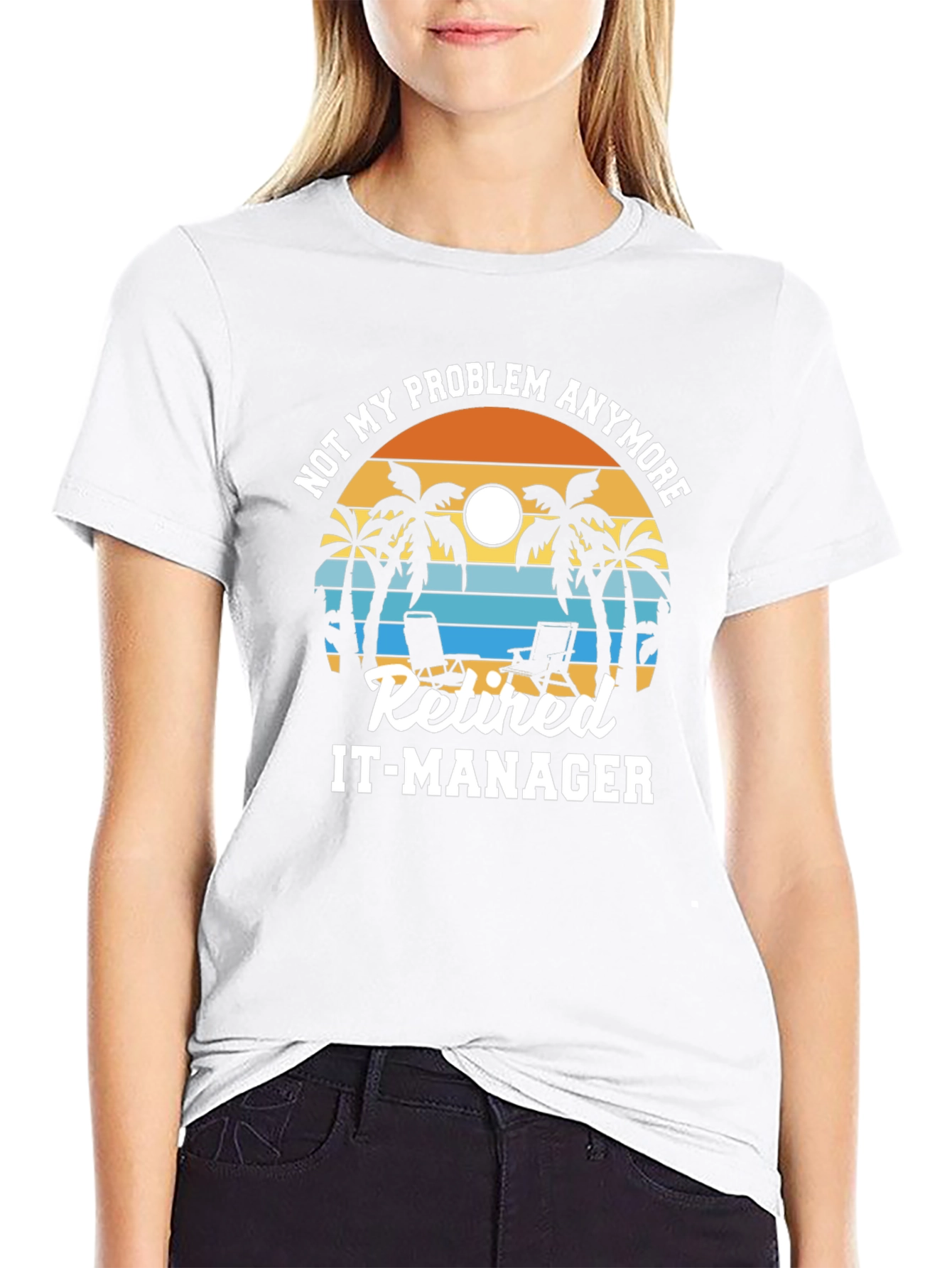Retired IT-Manager T-Shirt: Beach Sunset Design