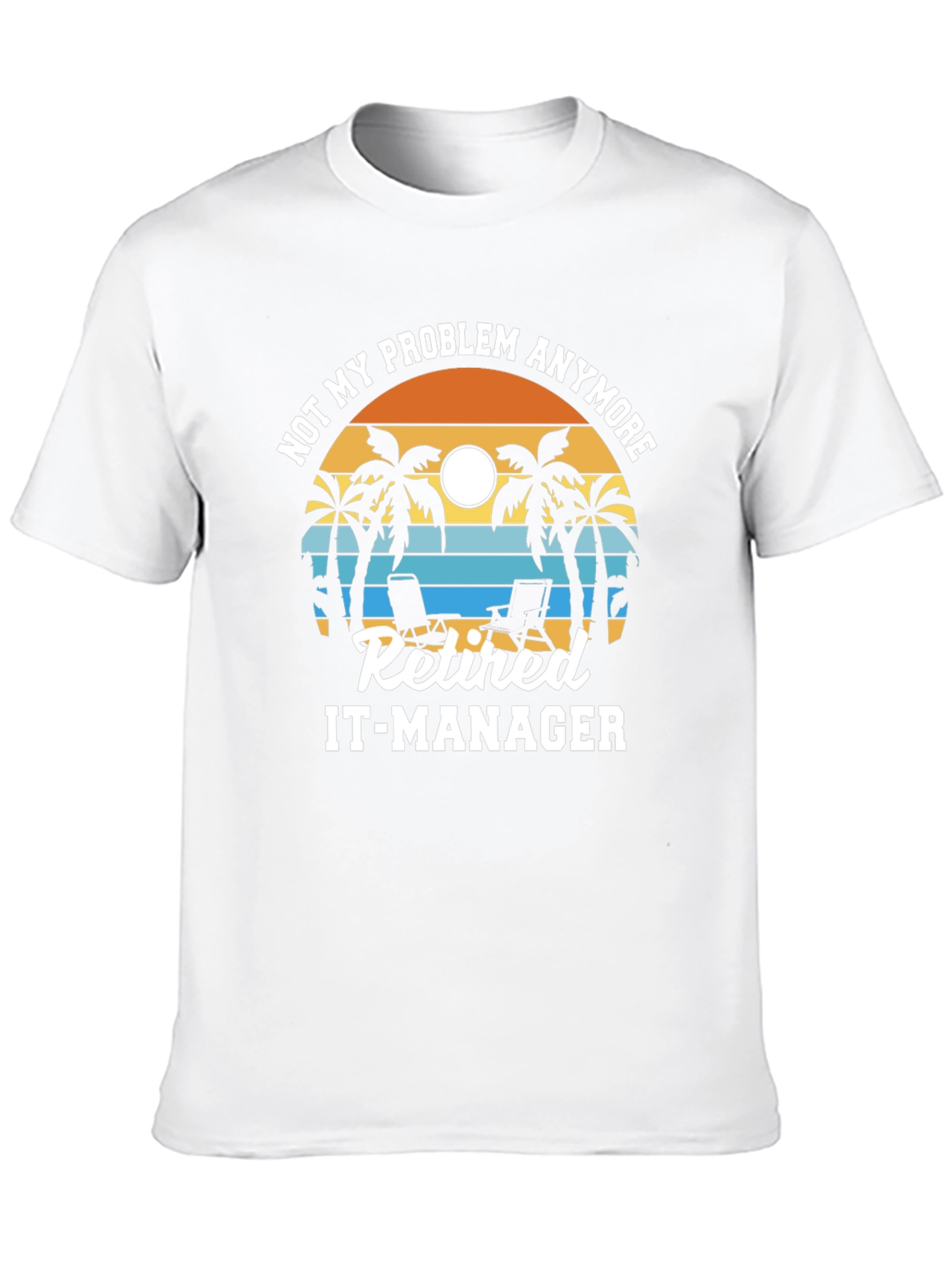 Retired IT-Manager T-Shirt: Beach Sunset Design