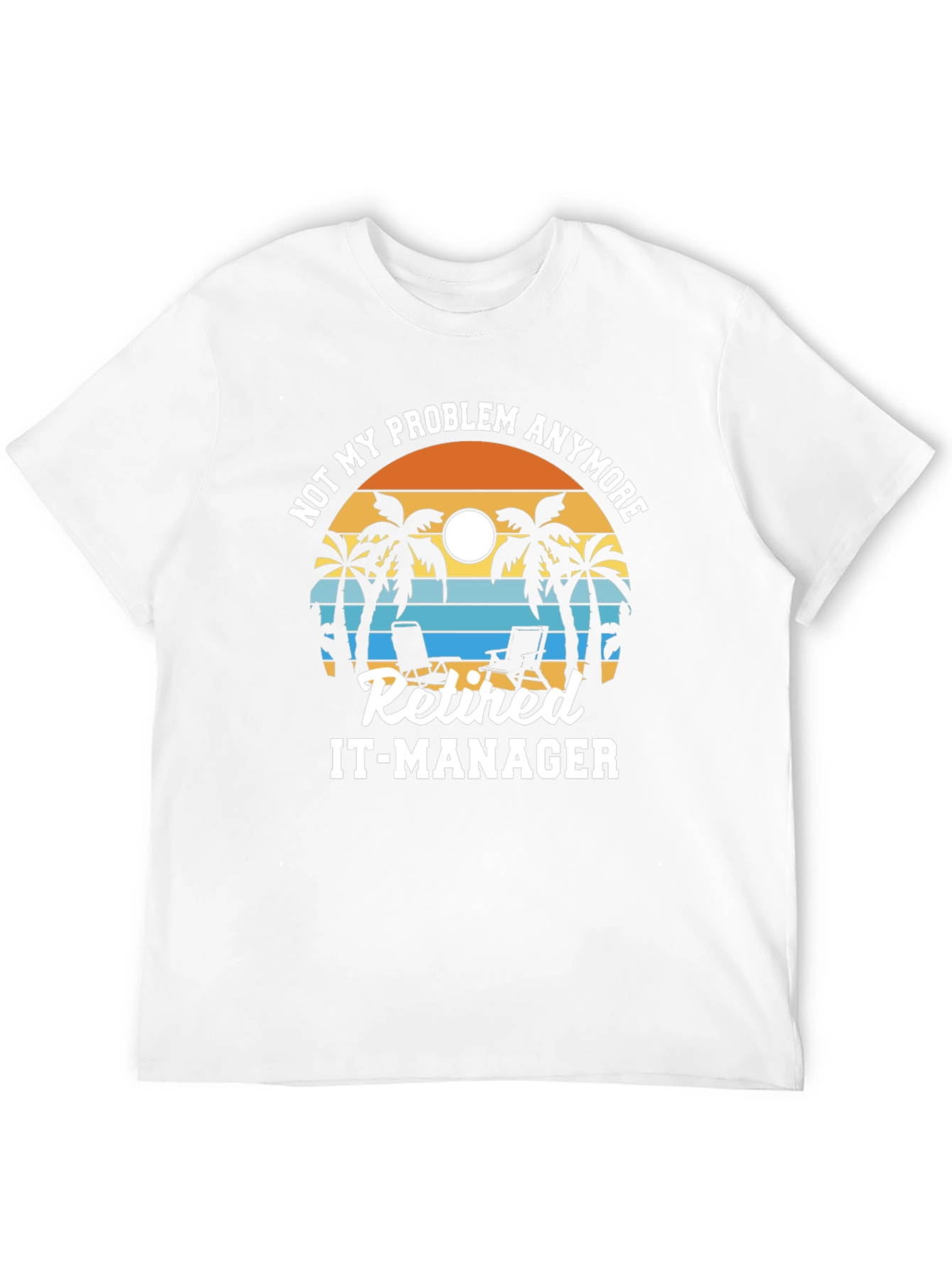 Retired IT-Manager T-Shirt: Beach Sunset Design