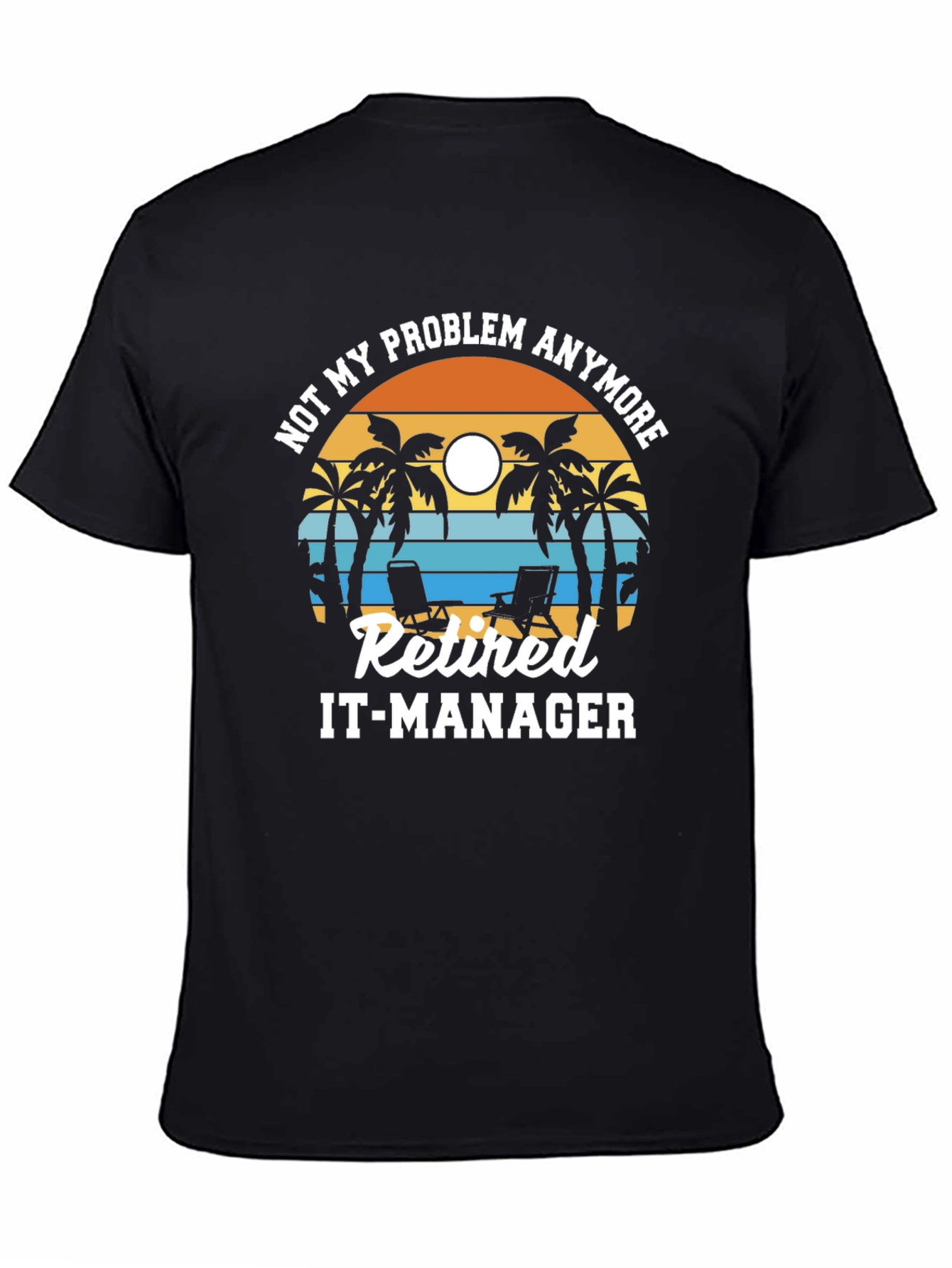 Retired IT-Manager T-Shirt: Beach Sunset Design